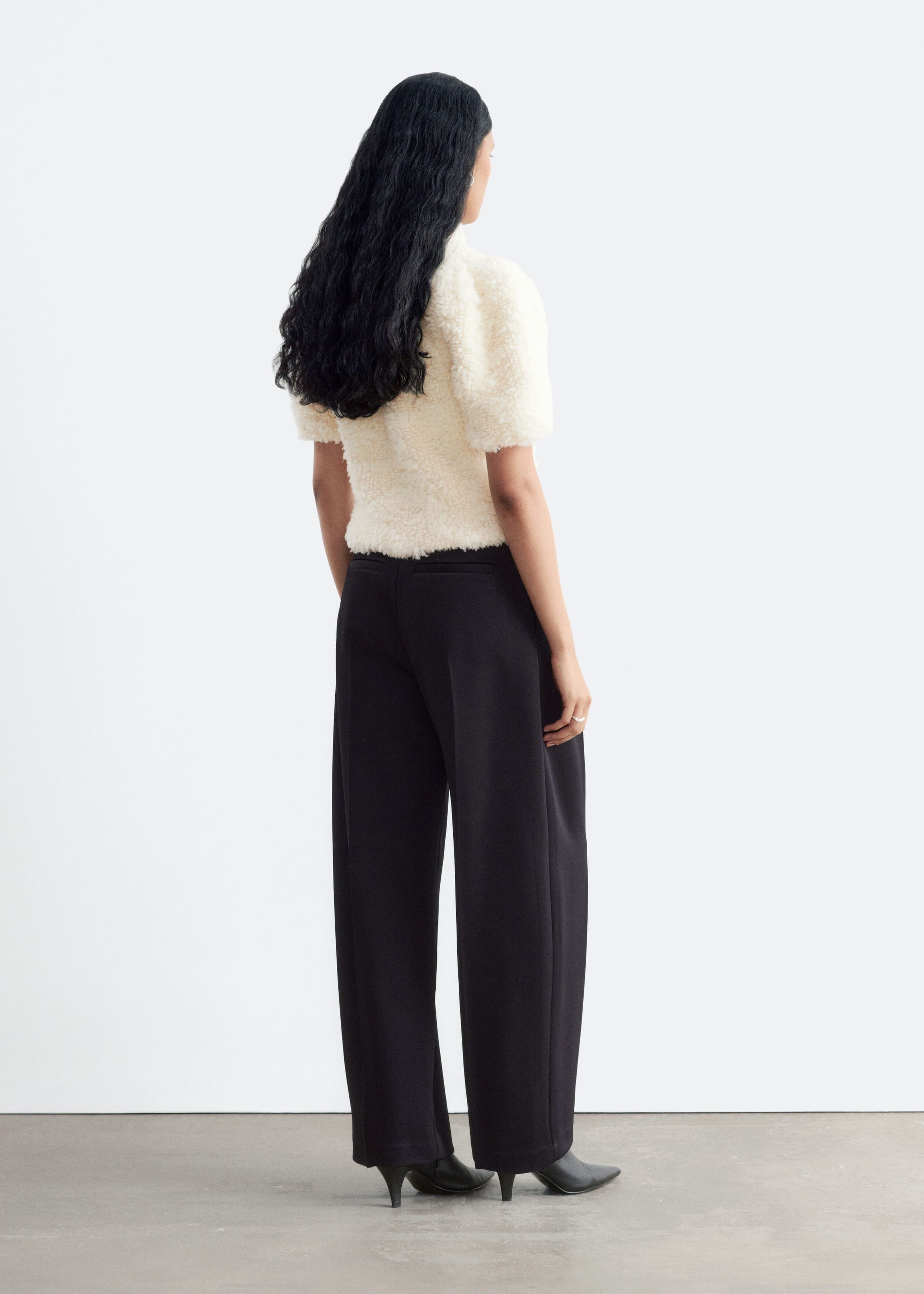 Pile-Knit Top Off White