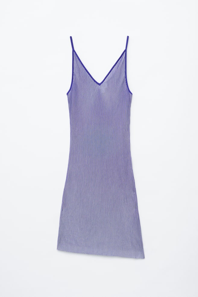 Mini abito in maglia a coste - Blu polvere - 1