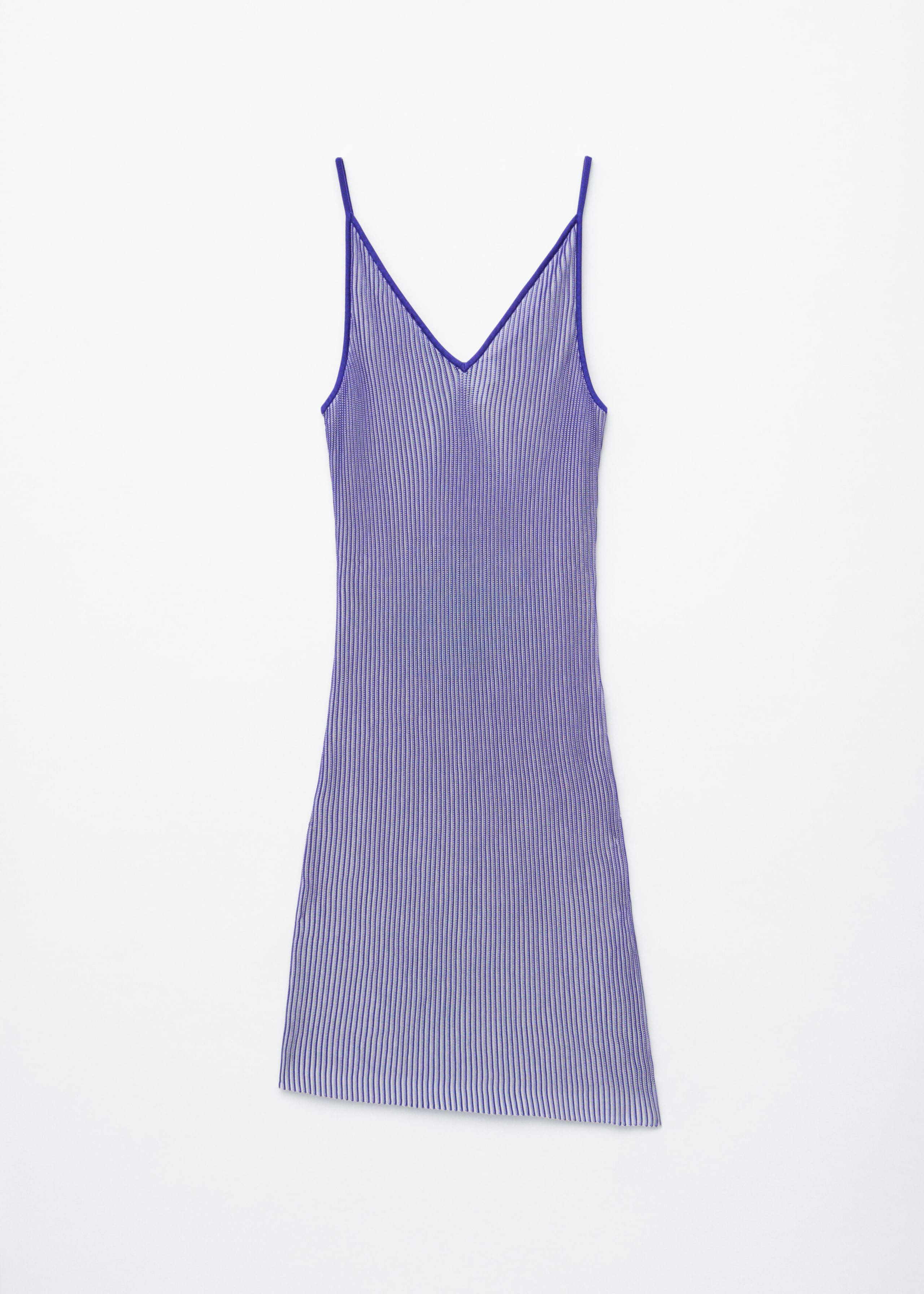 Rib-Knit Mini Dress - Dusty Blue - Still Life