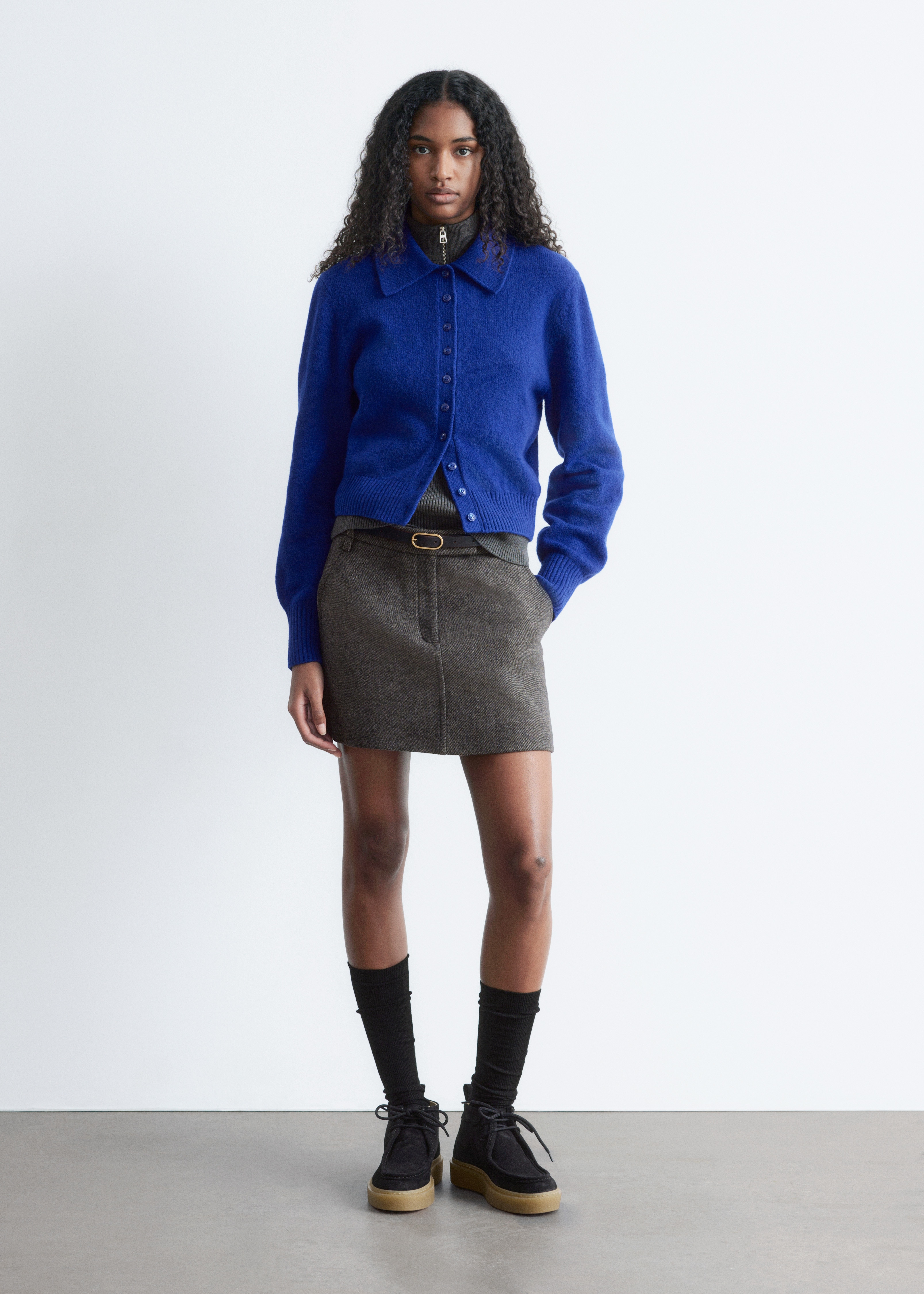 Platform Suede Desert Boots - Black/Cognac