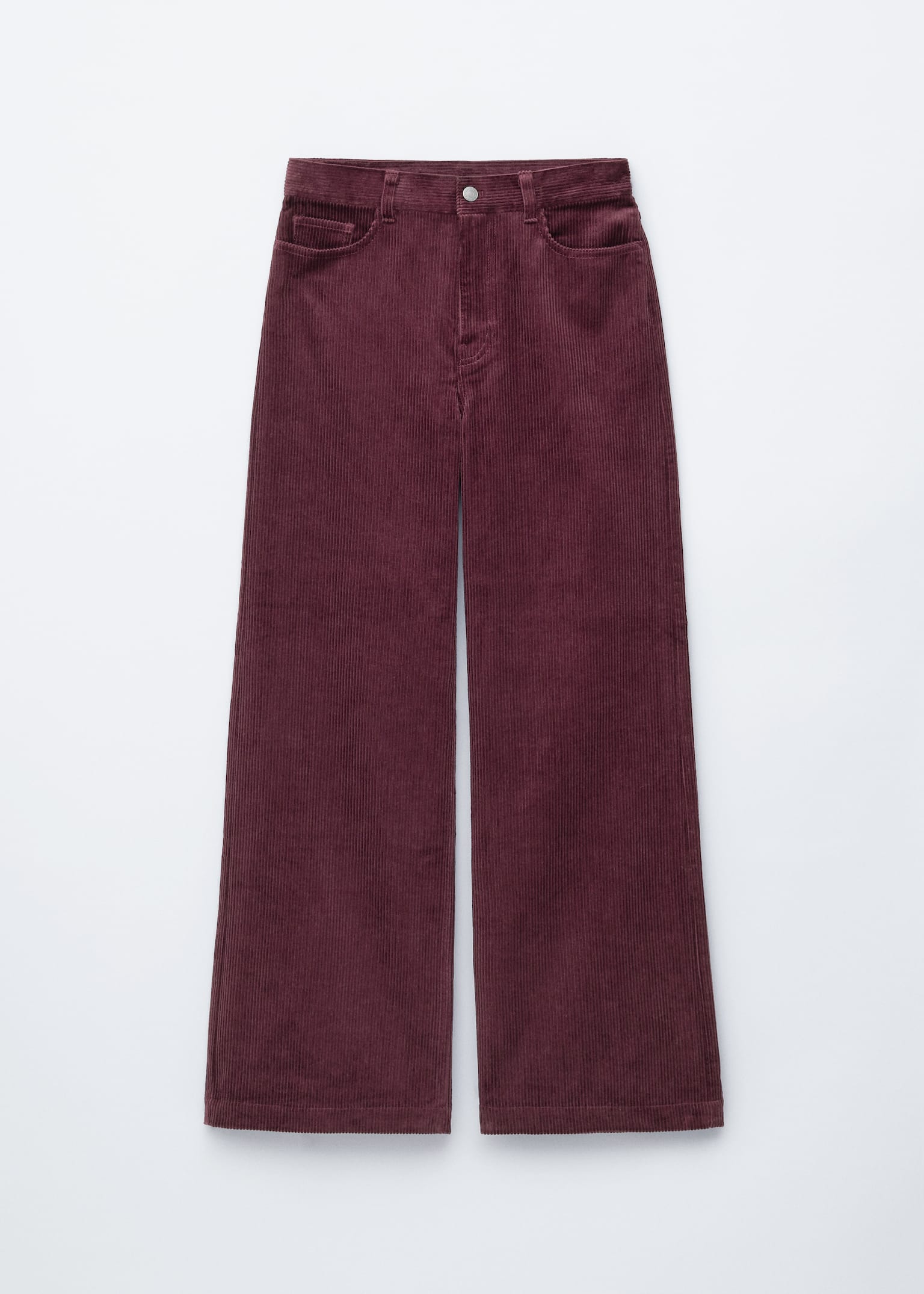 Cordhose mit weitem Bein - Dunkelrot