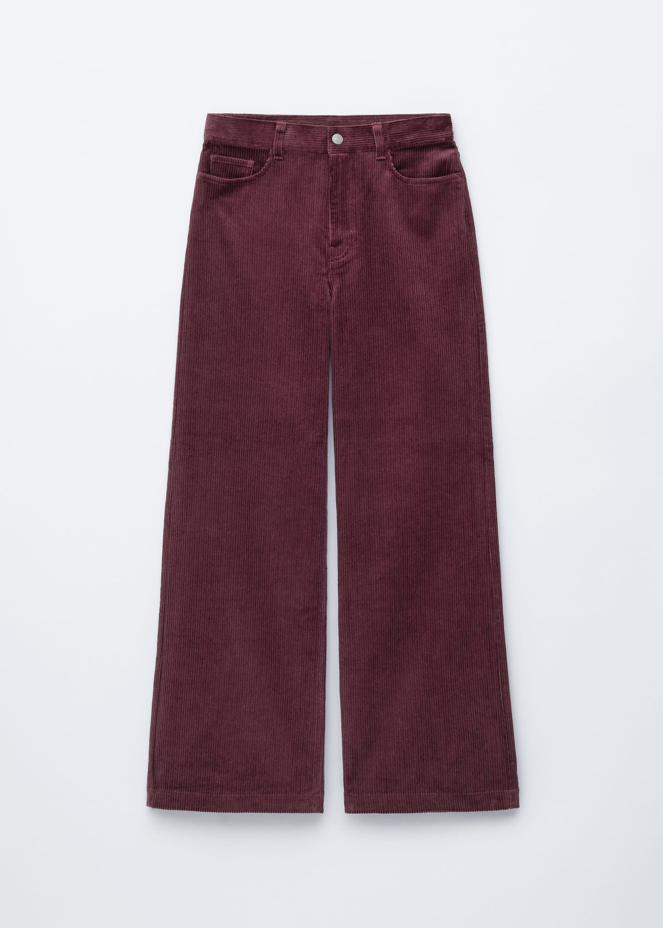 Vis større bilde: Vide kordfløyelsbukser - Mørkerød - DAME | H&M NO 6