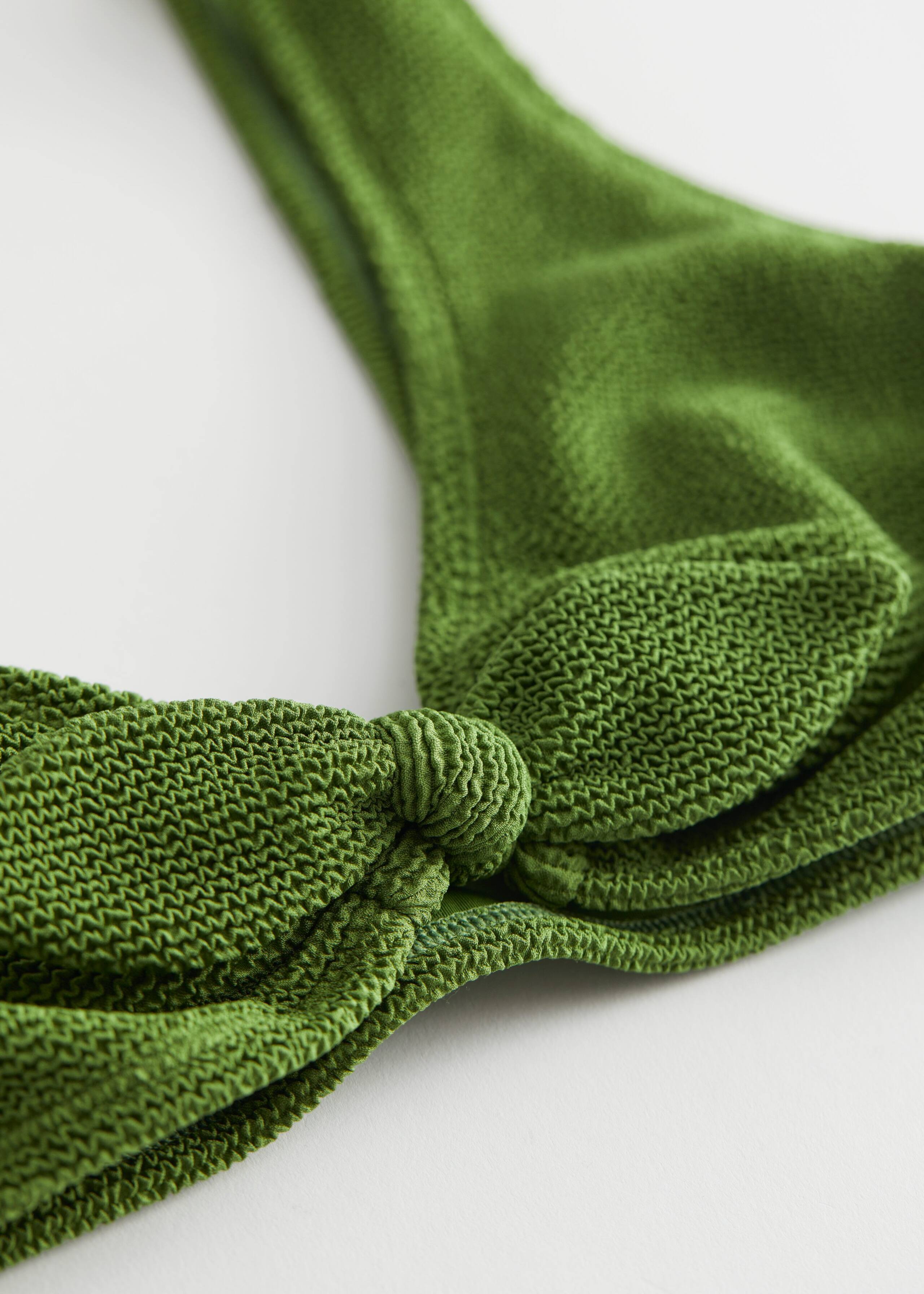 Crepe Knot Tie Bikini Top - {{variantName}} - Descriptive Detail