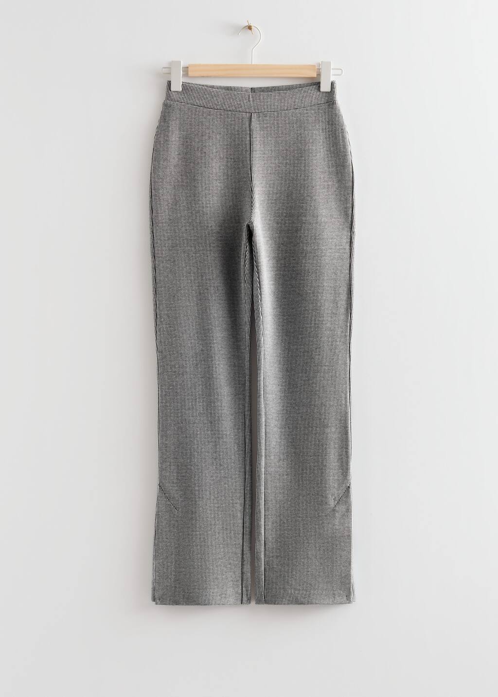 FittedSideSlitTrousers - Black Houndstooth - Natura morta