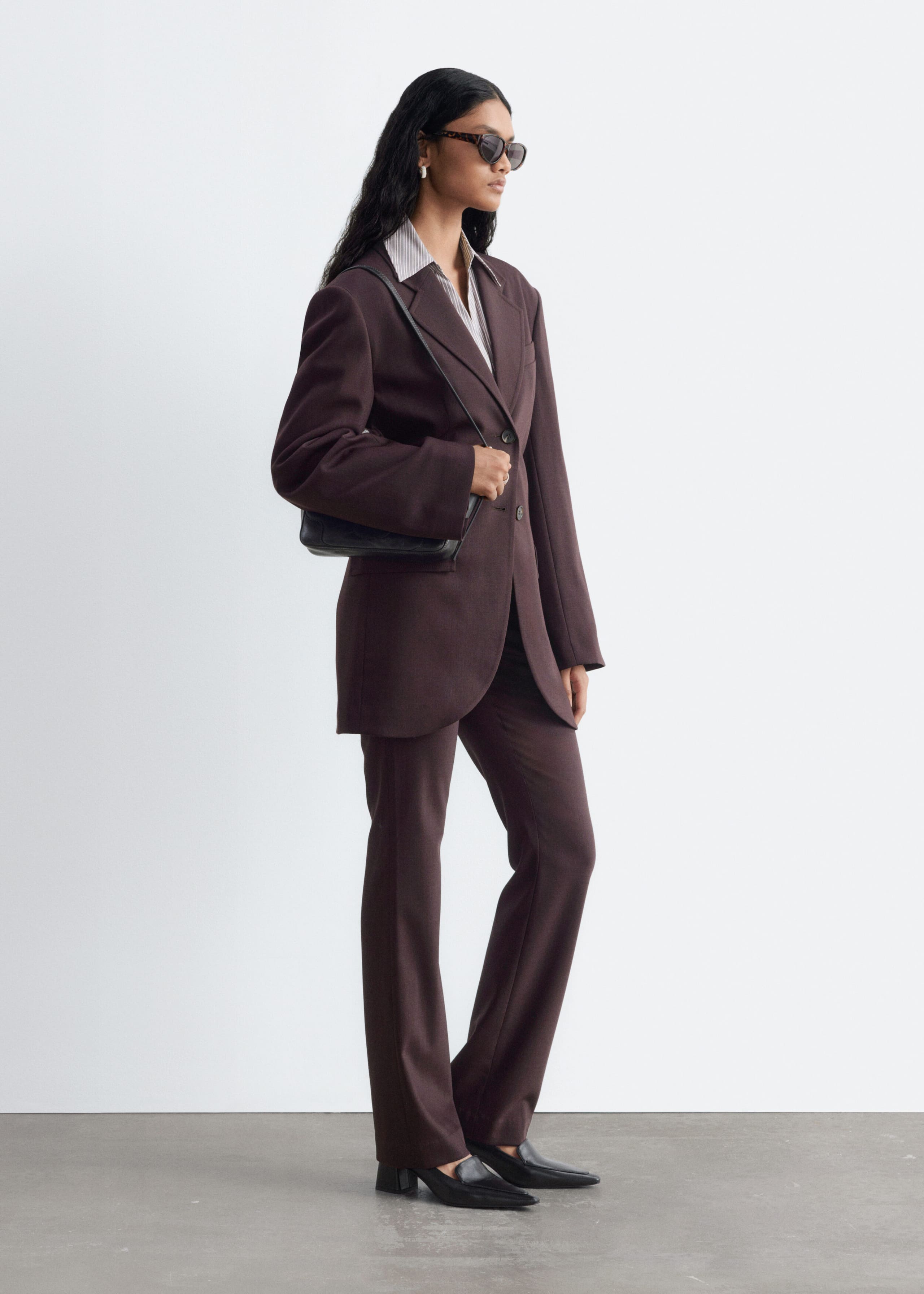 Single-Breasted Blazer - Dark Brown - Still Life