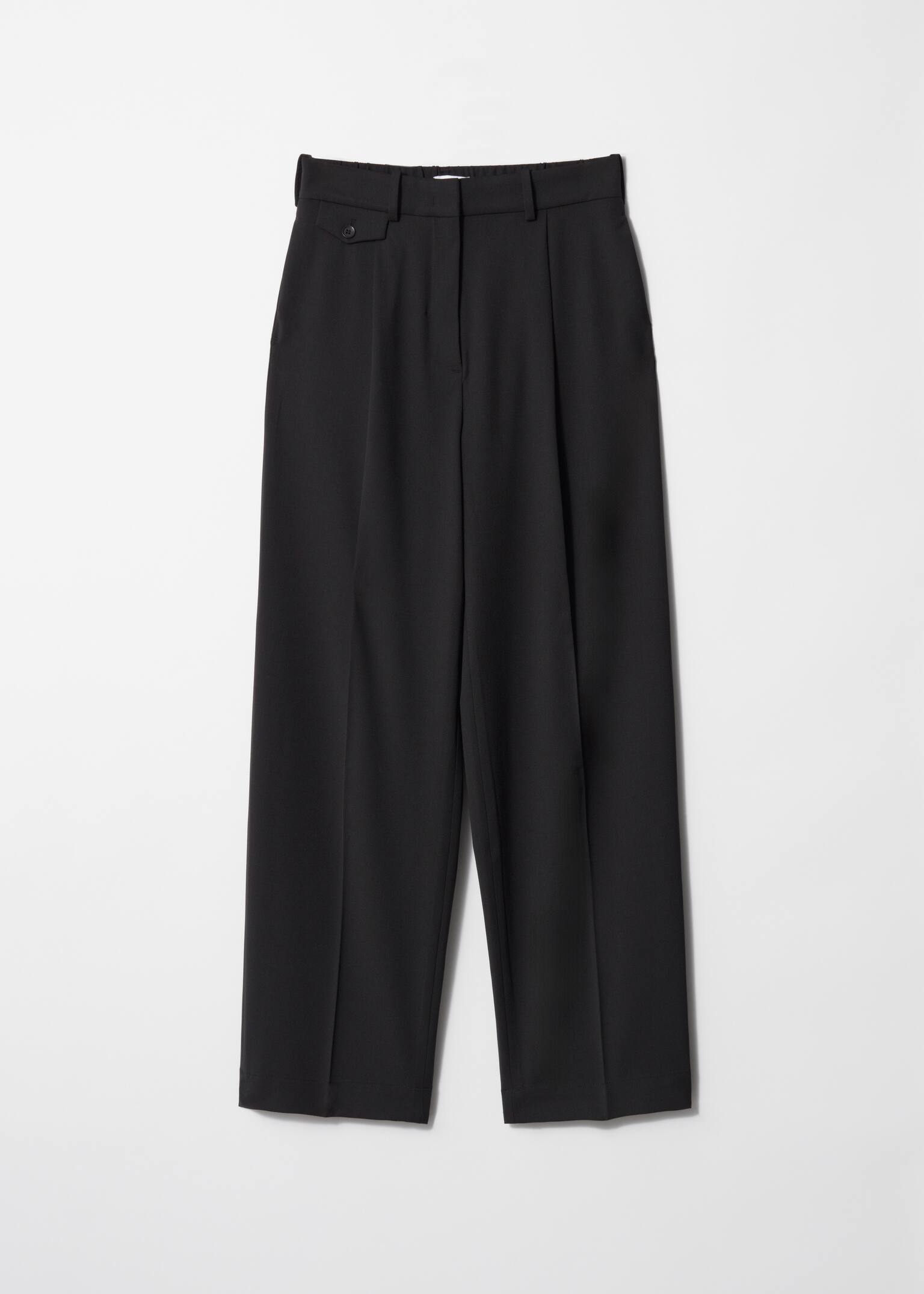 Gerade geschnittene Hose mit Bügelfalten - Schwarz/Beige