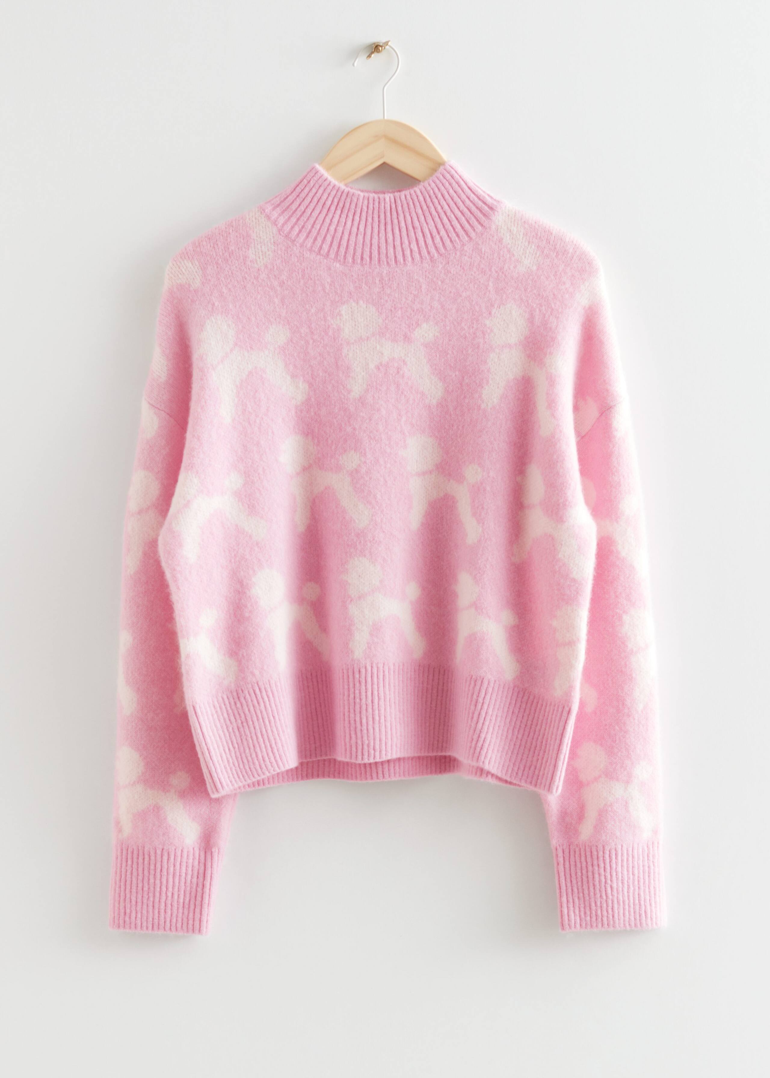 JacquardPoodleKnitJumper - Pink - Bodegón