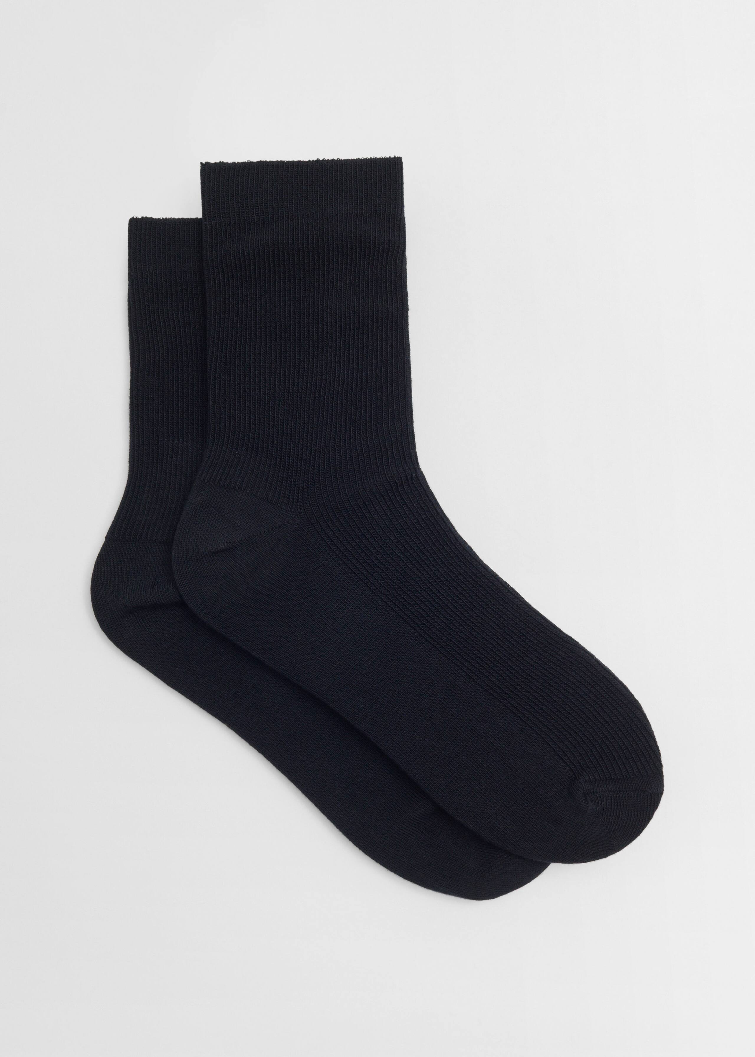 2-Pack Ribbed Socks - Black - Bodegón