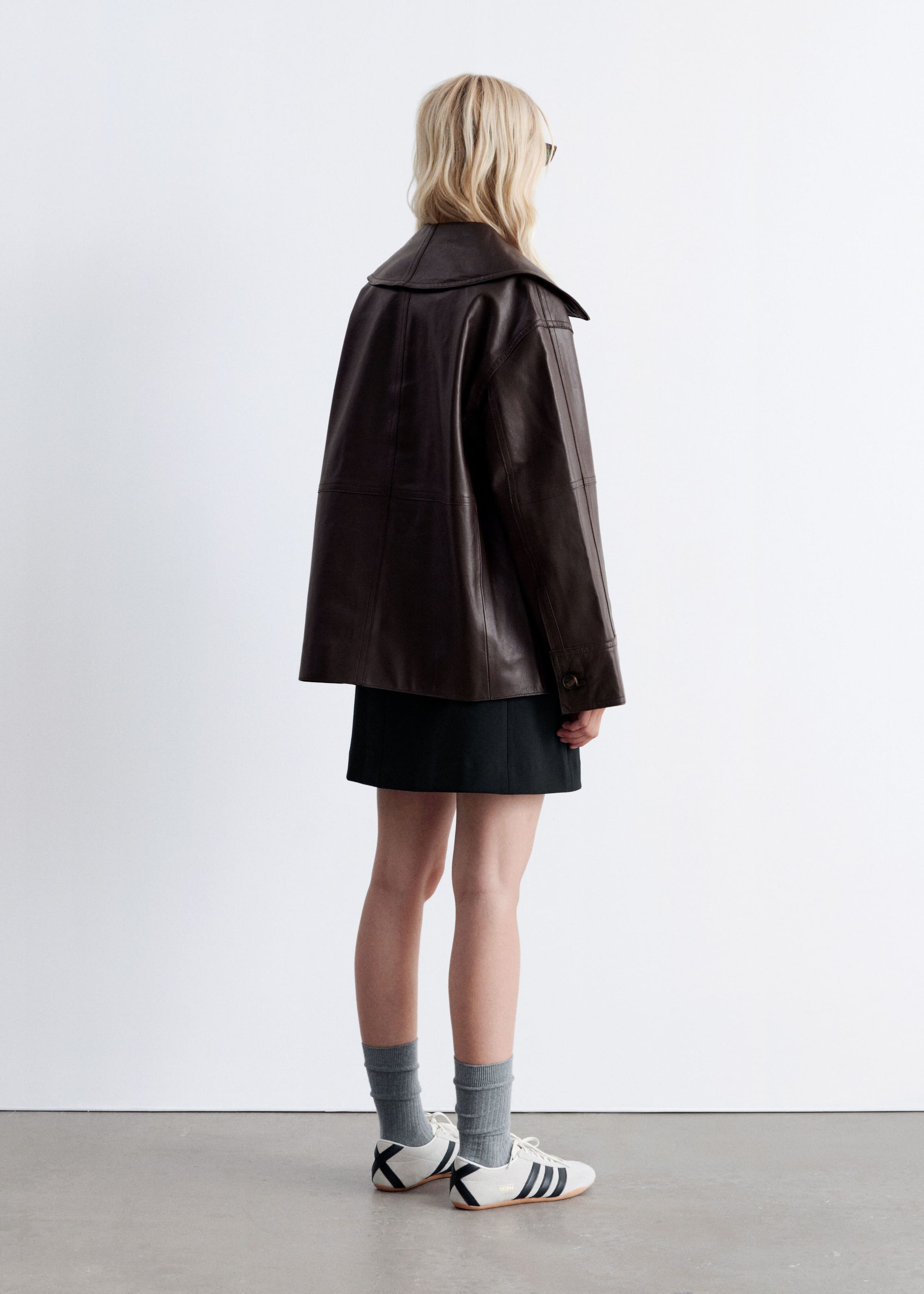 Image of Boxy Nappa Leather Jacket