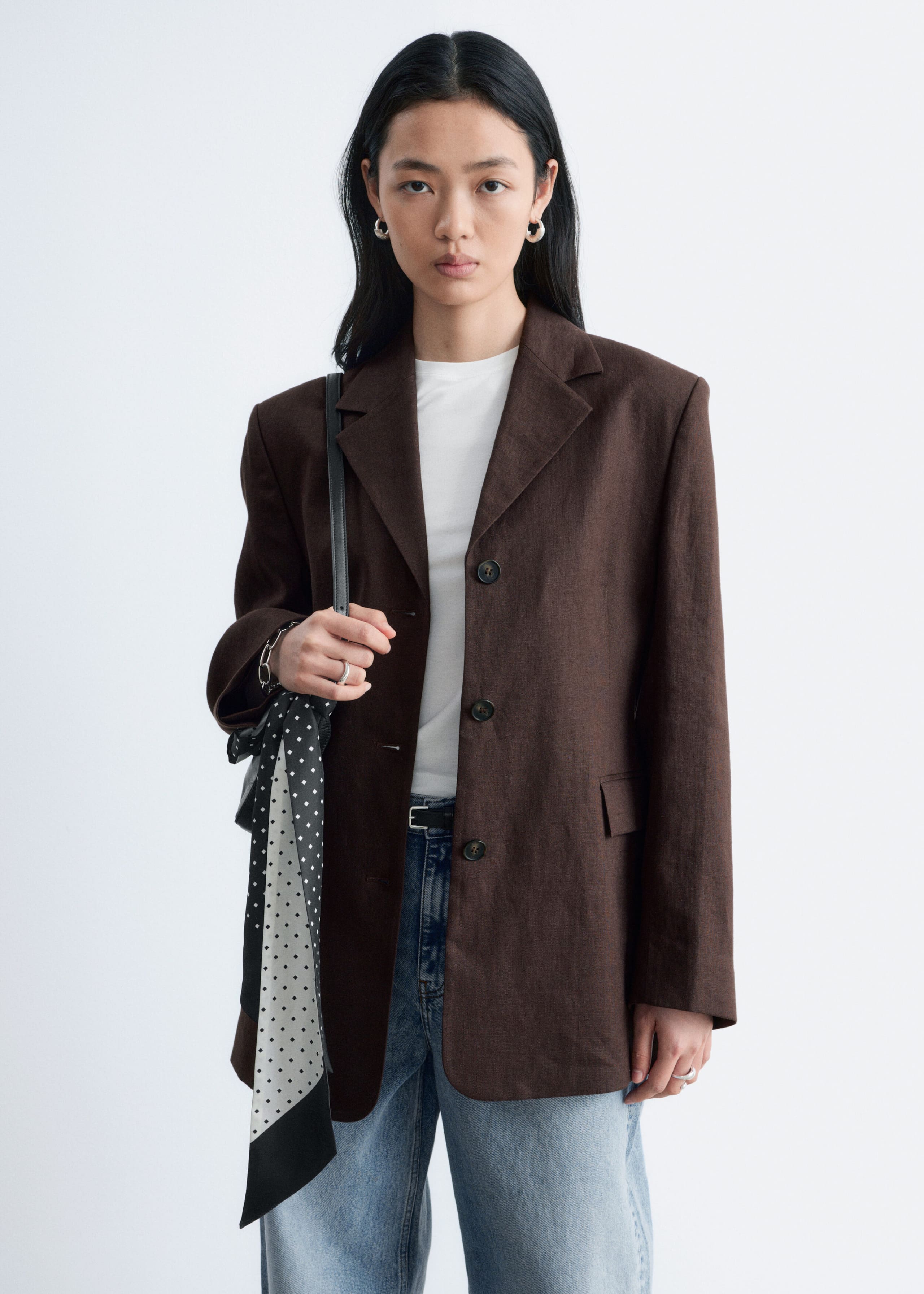 Image of Tapered Linen Blazer