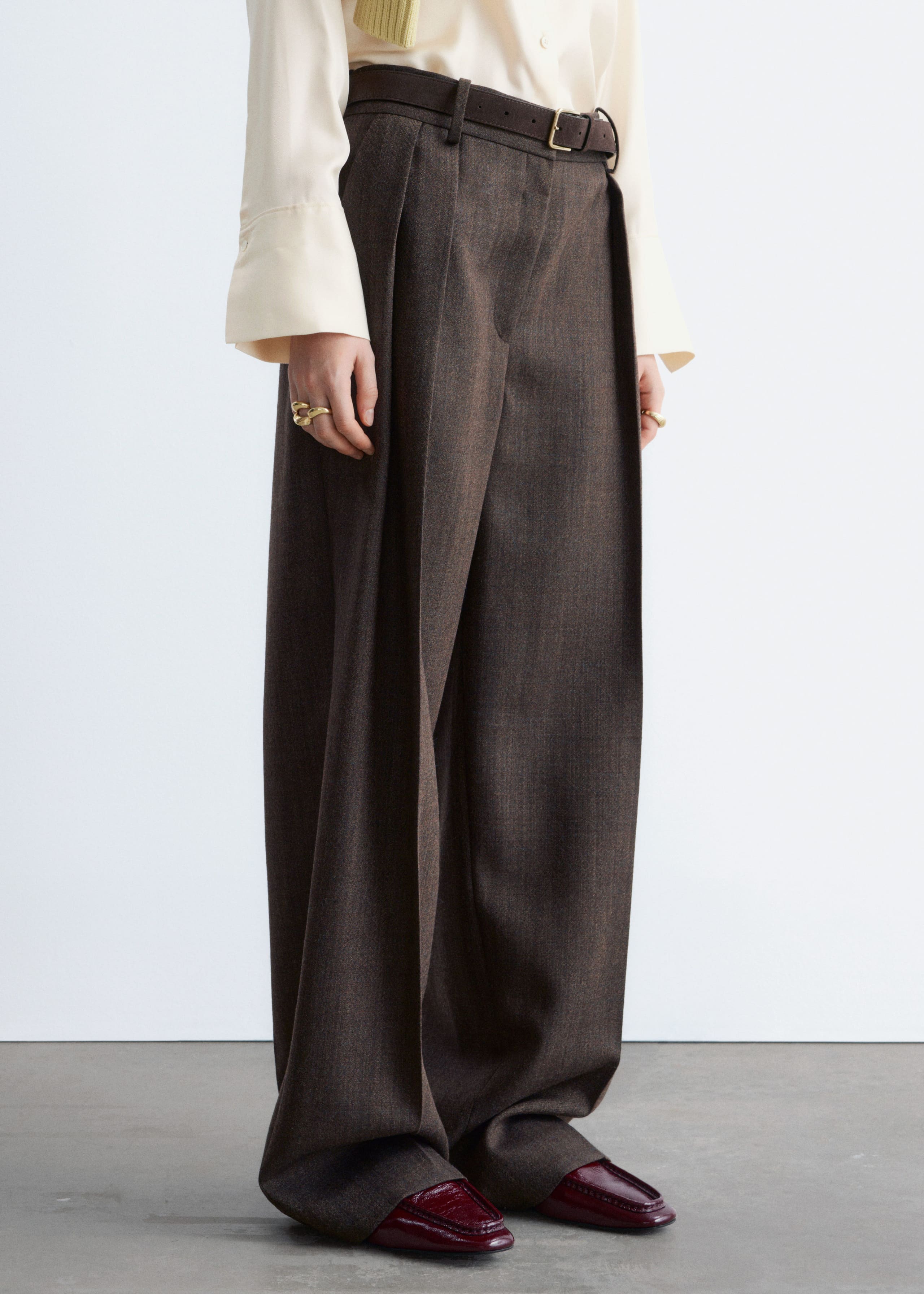Press-Crease Wool Trousers - Dark Brown - Lookbook