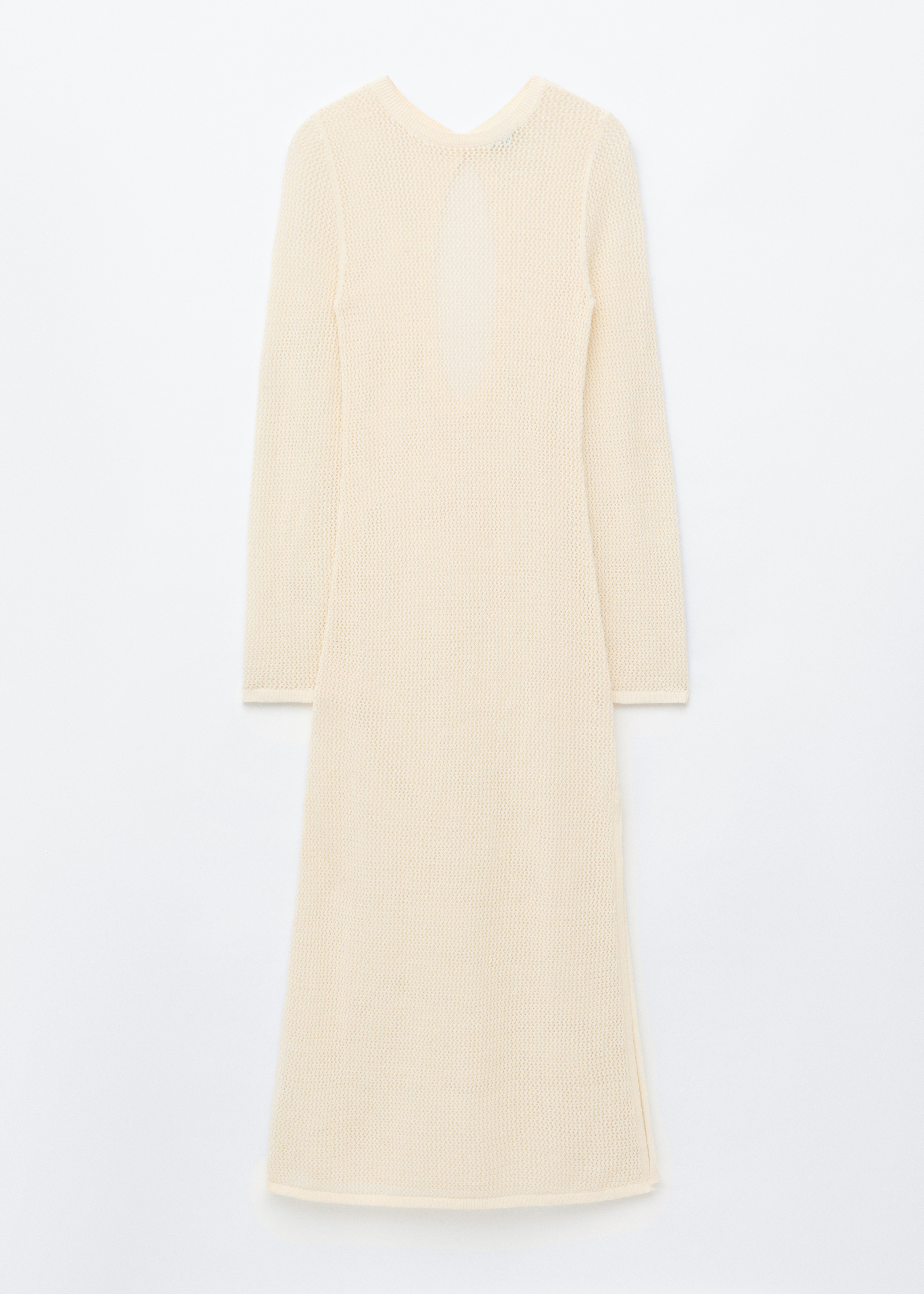 Baumwollkleid mit Lochstrickmuster - Weiß