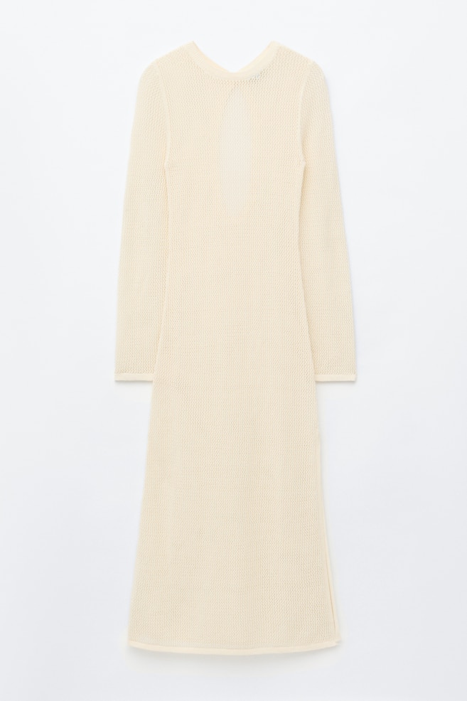Abito in cotone a maglia aperta - Bianco - 1