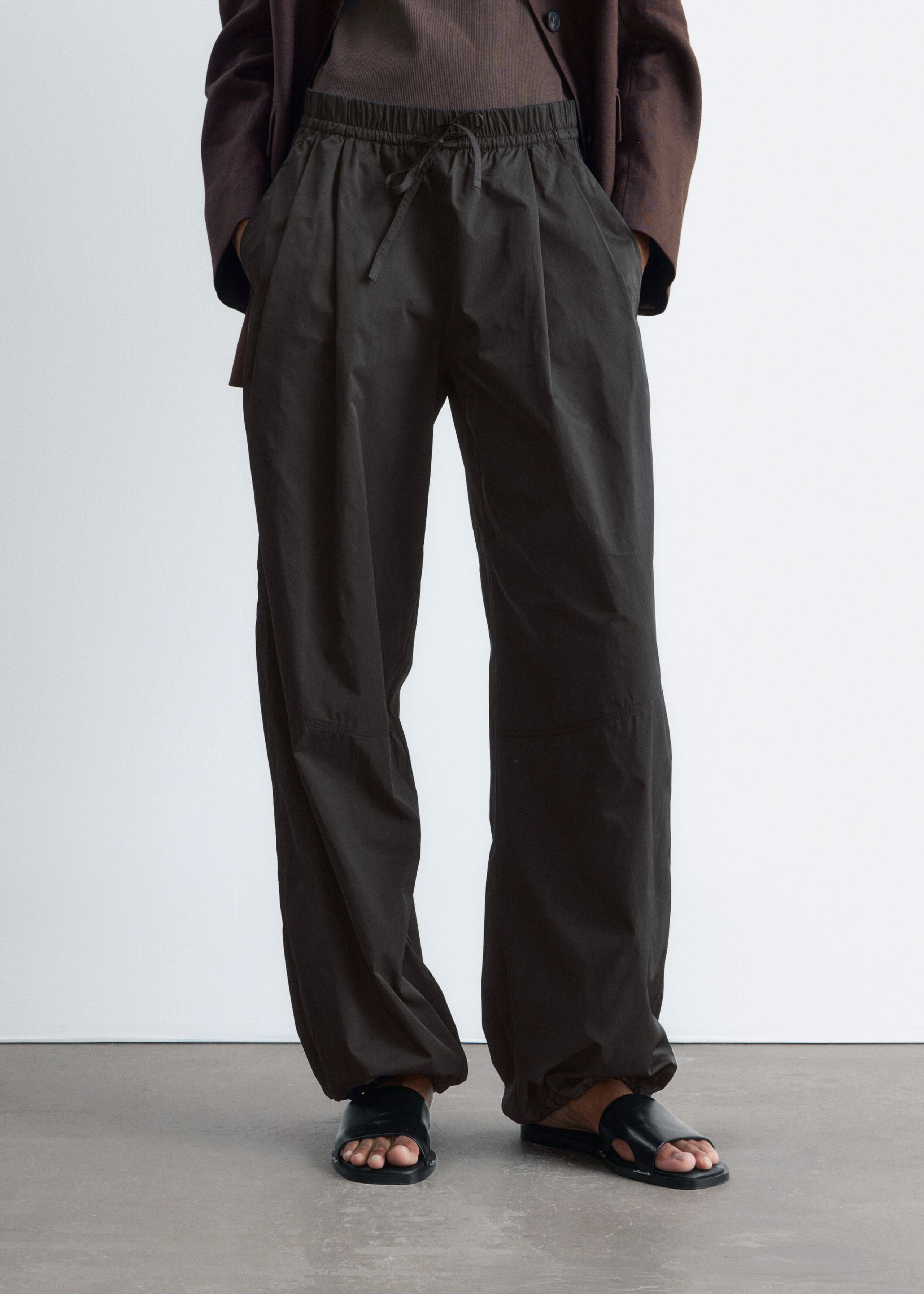 Nylon Parachute Trousers - Black - Still Life