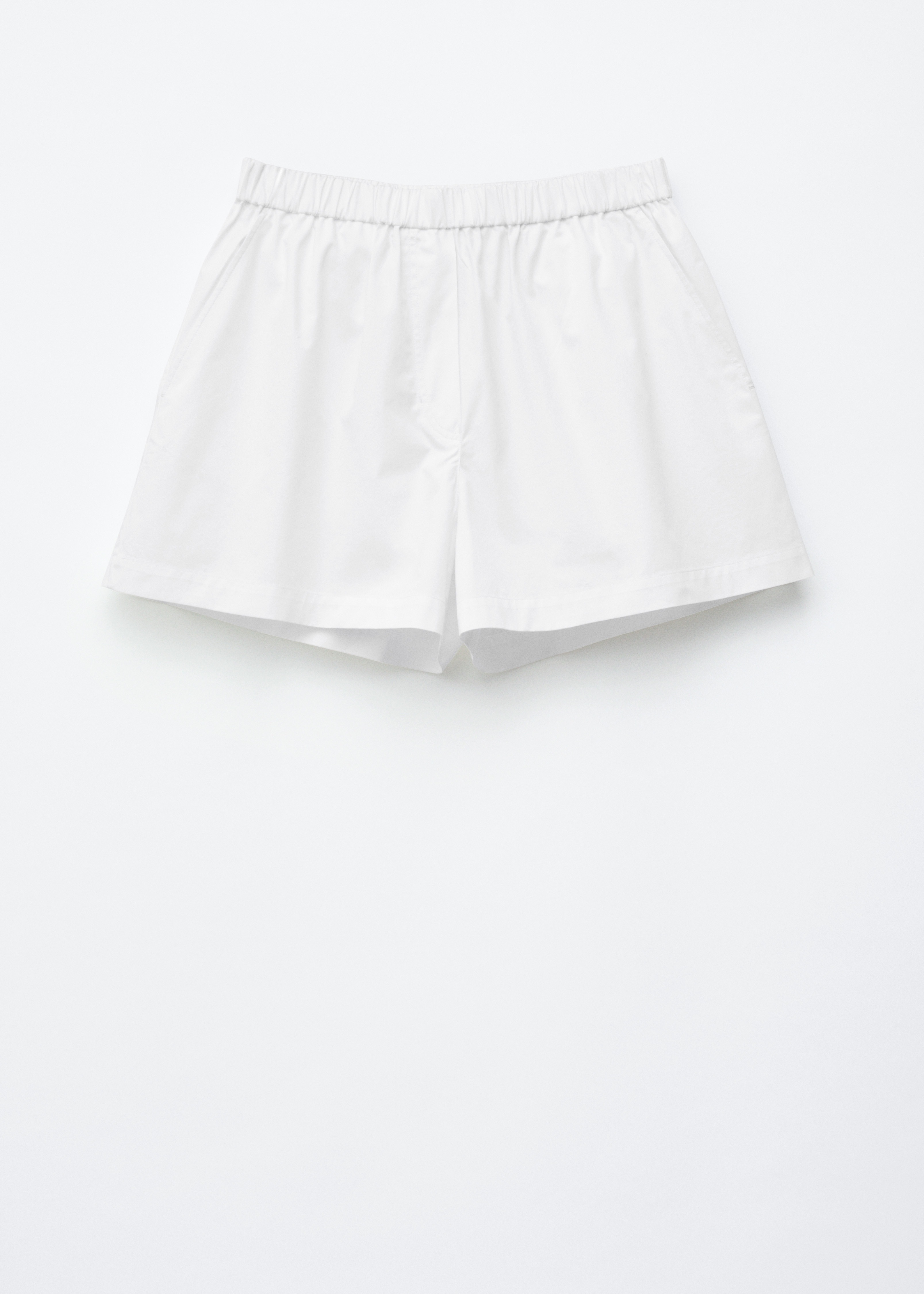 Pantalones cortos de algodón de cintura alta - Blanco/Negro/Beige/Rayas