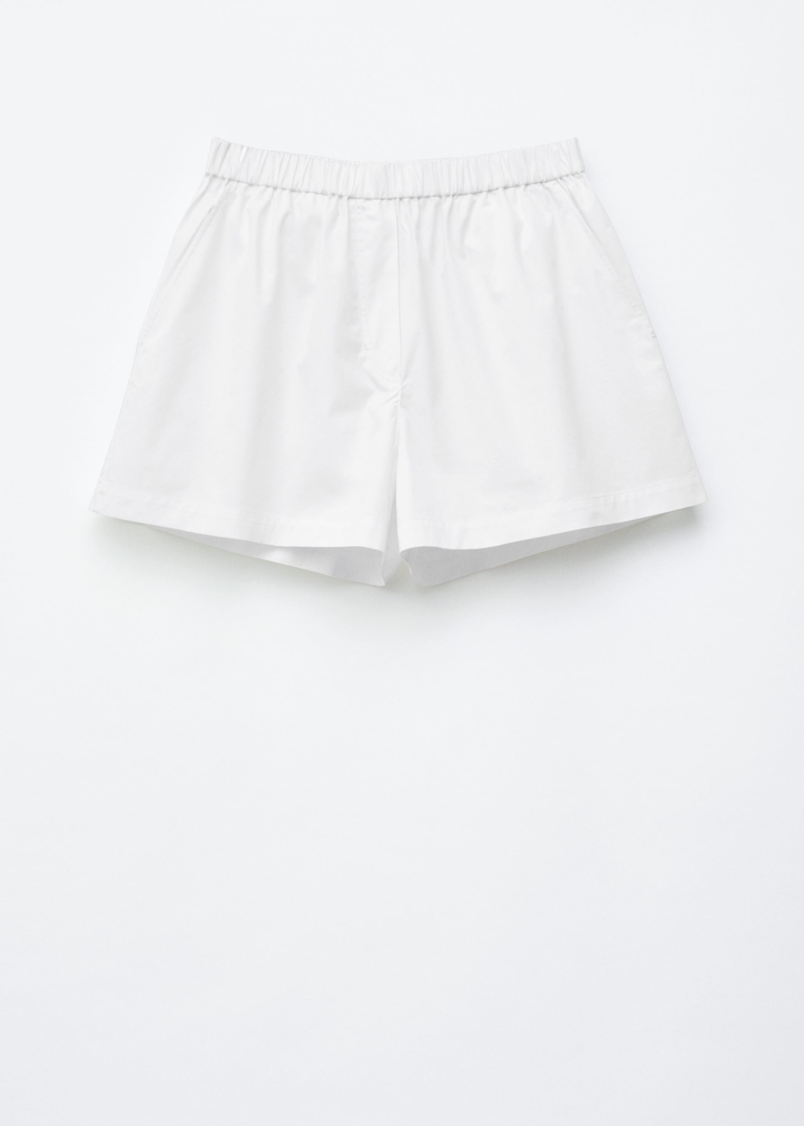 High-Waist Cotton Shorts - White - Still Life