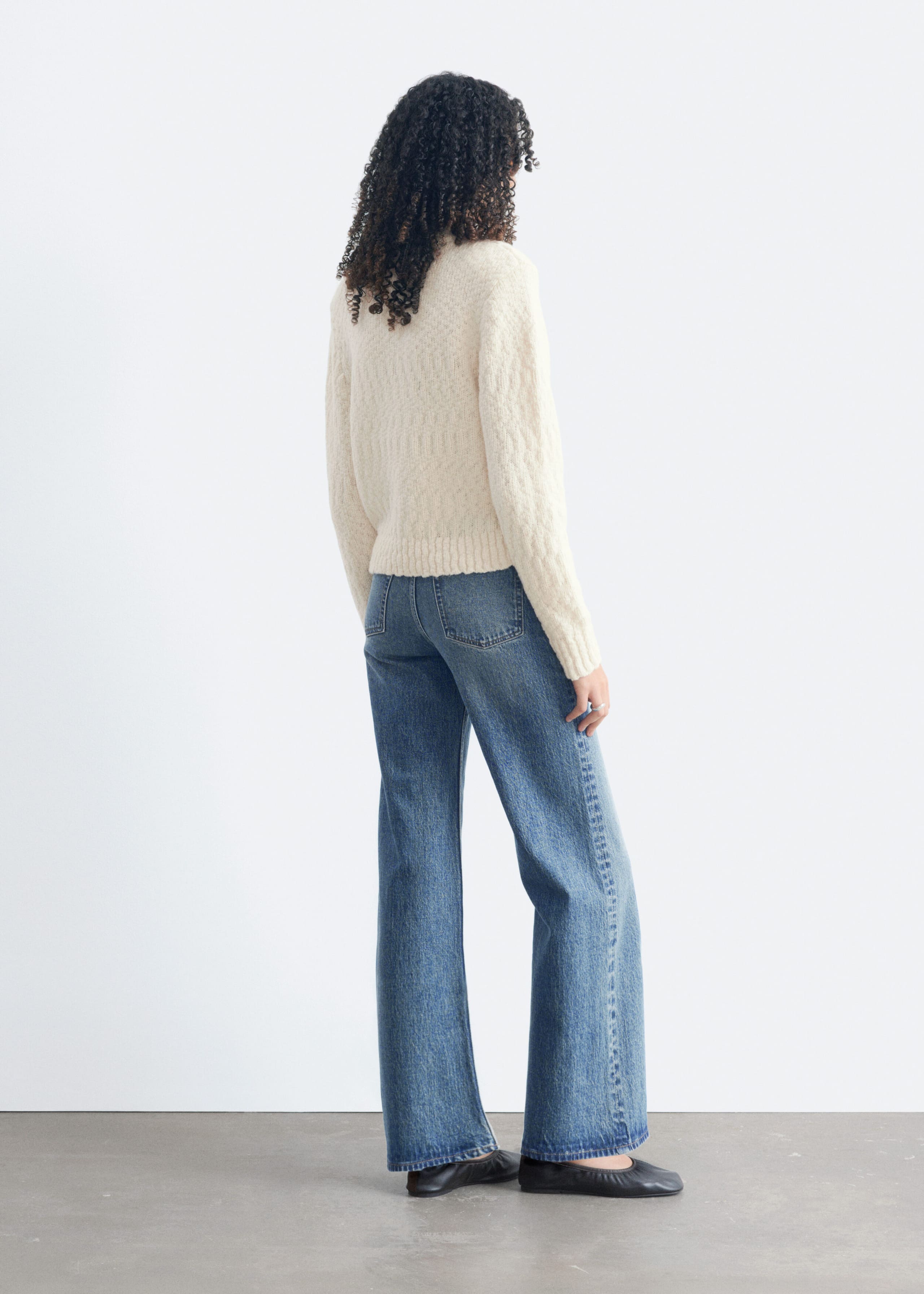 Wool-Cotton Bouclé Jumper - Dark pink - Lookbook