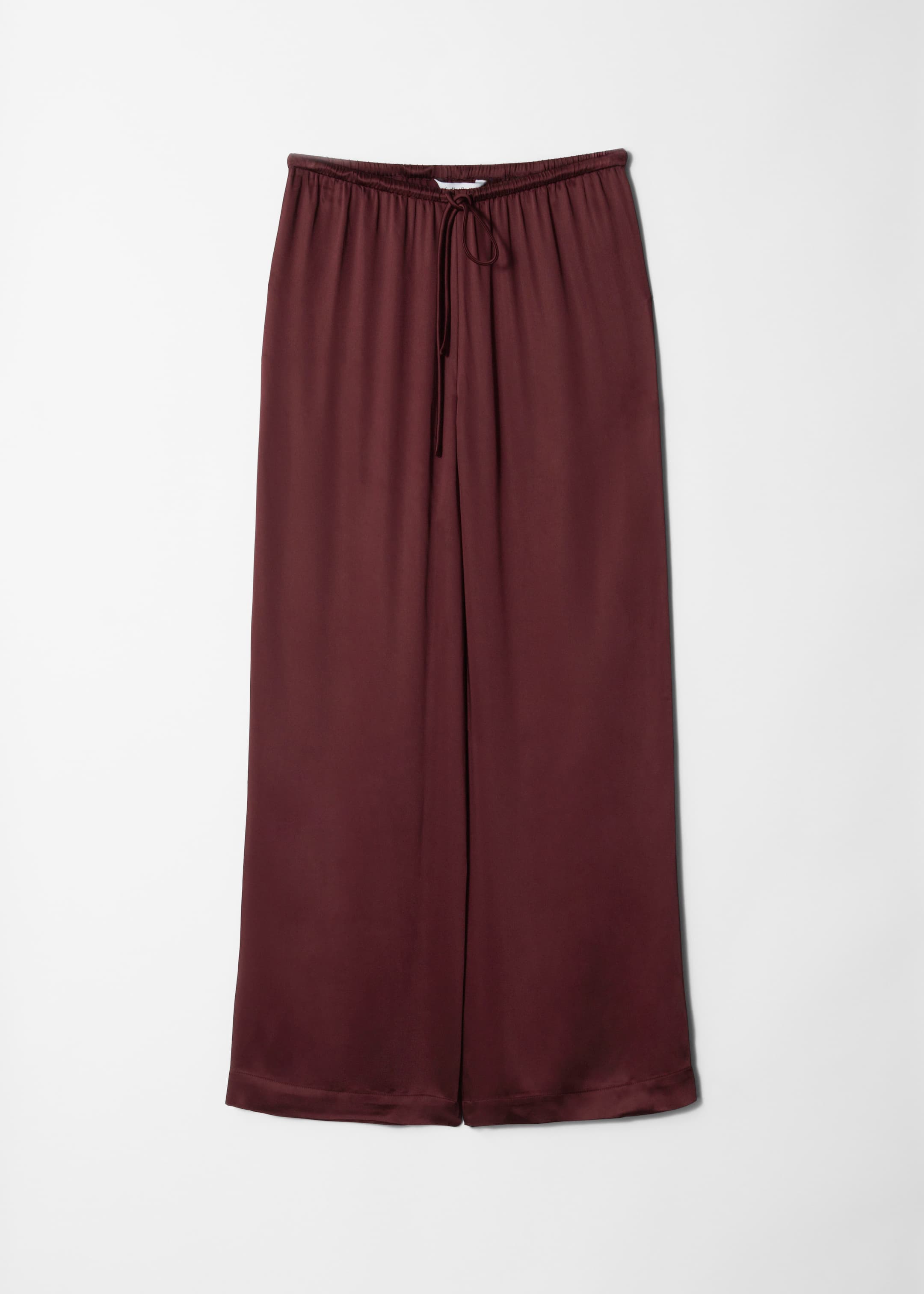 Visa större bild: Byxa i satin med dragsko - Mörkröd - DAM | H&M FI 4