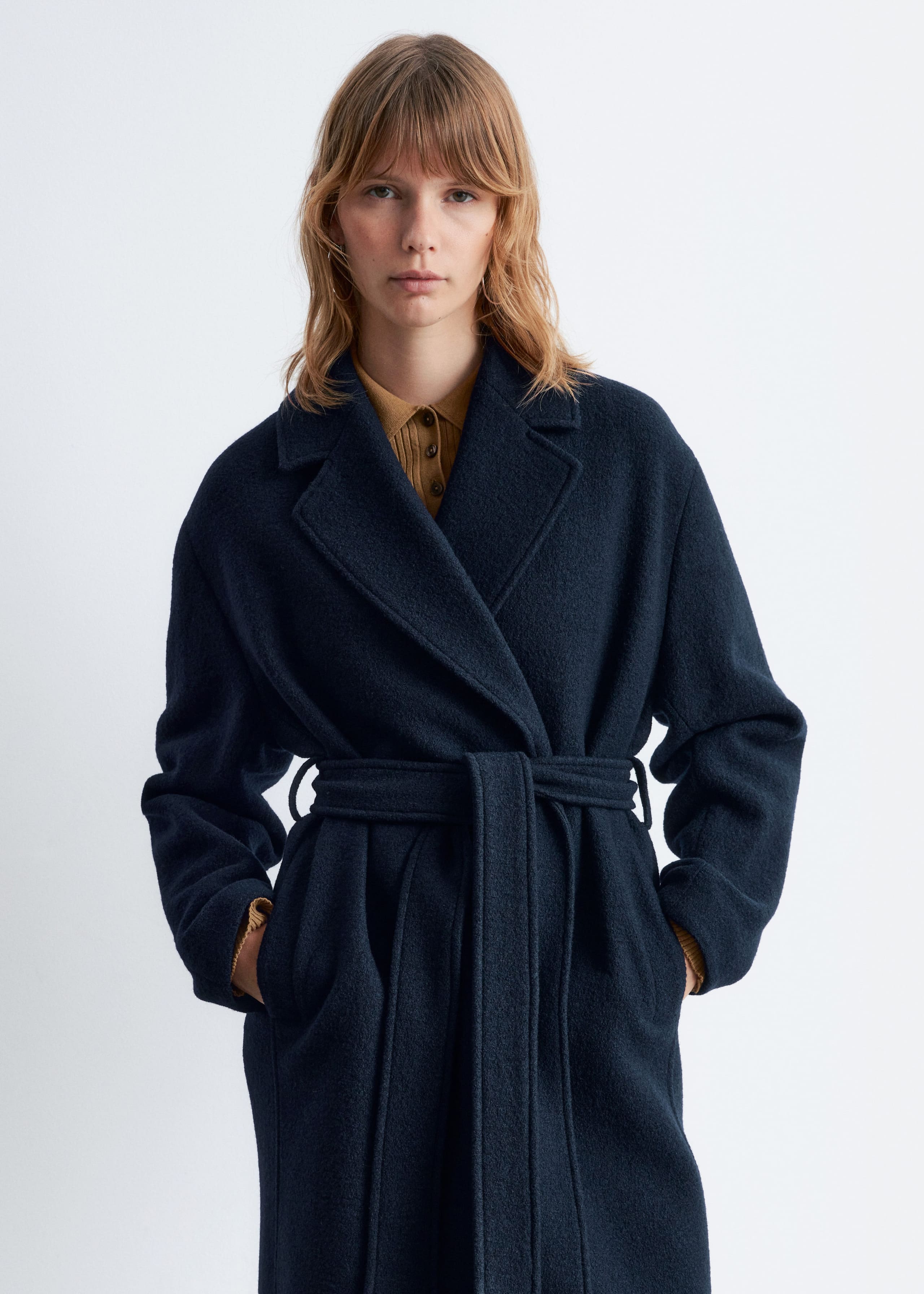 Image of Voluminous Belted Wool Coat