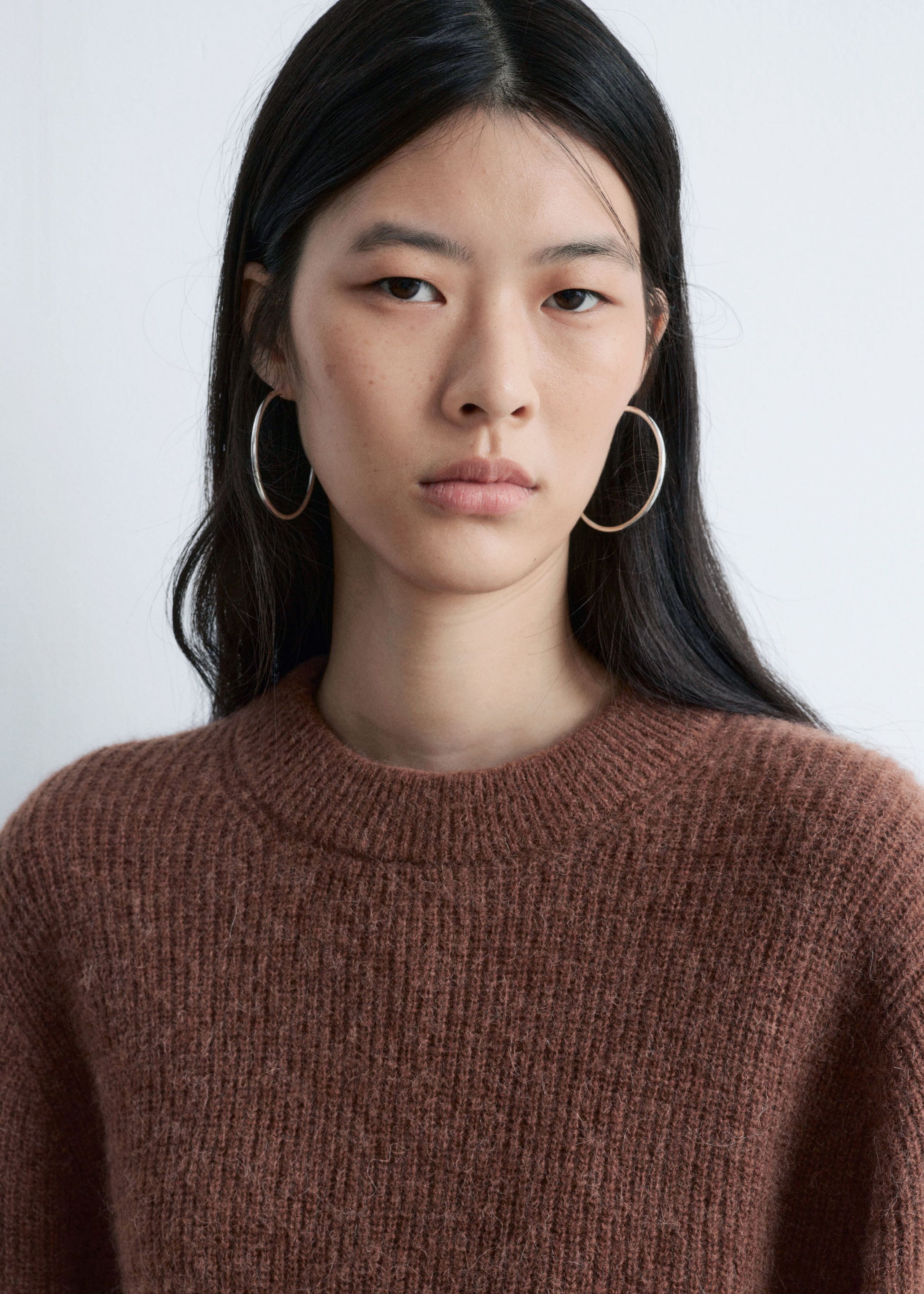 Image of Alpaca-Blend Balloon-Sleeve Jumper