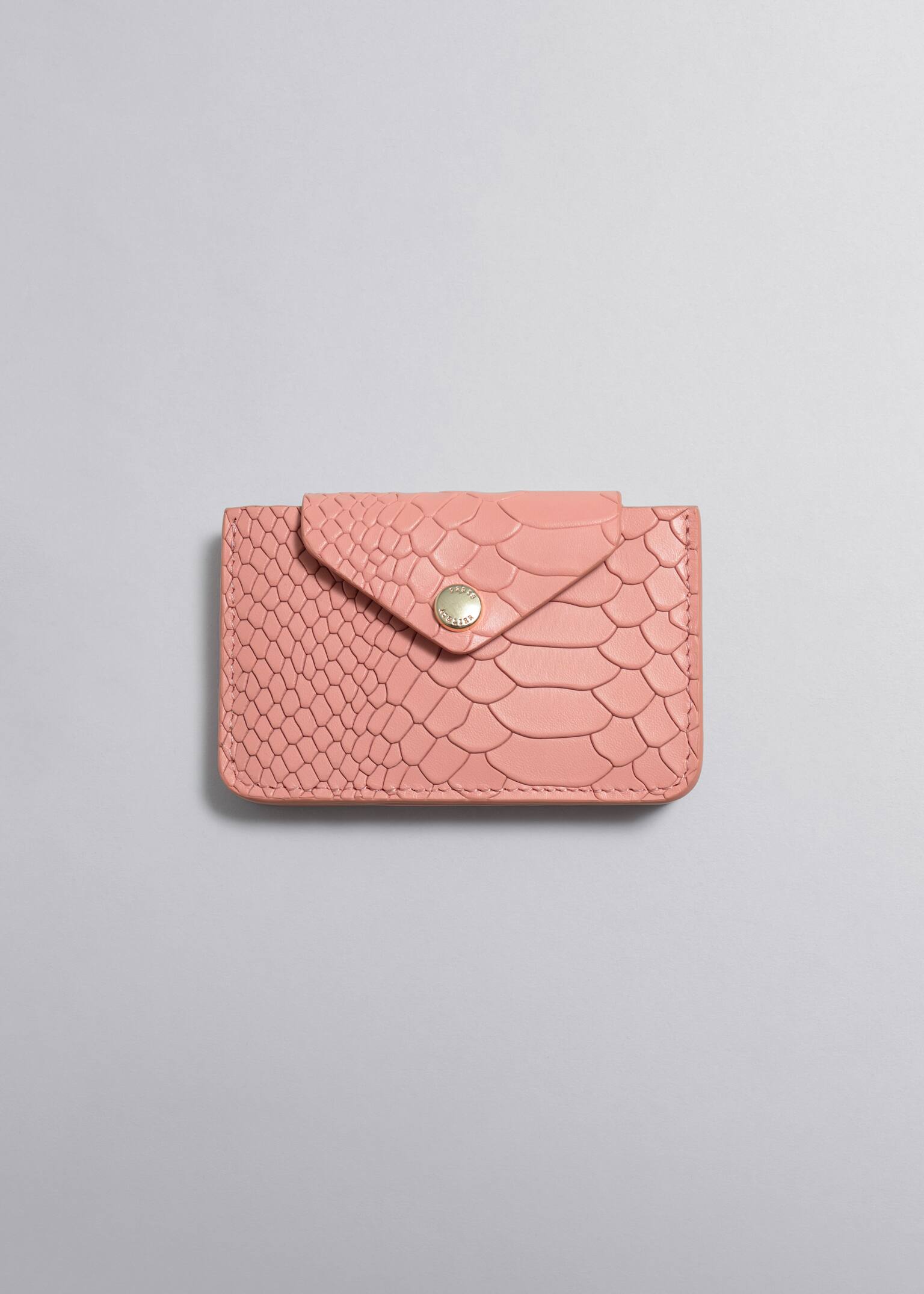 Skórzane etui na karty - Róża/Brązowy