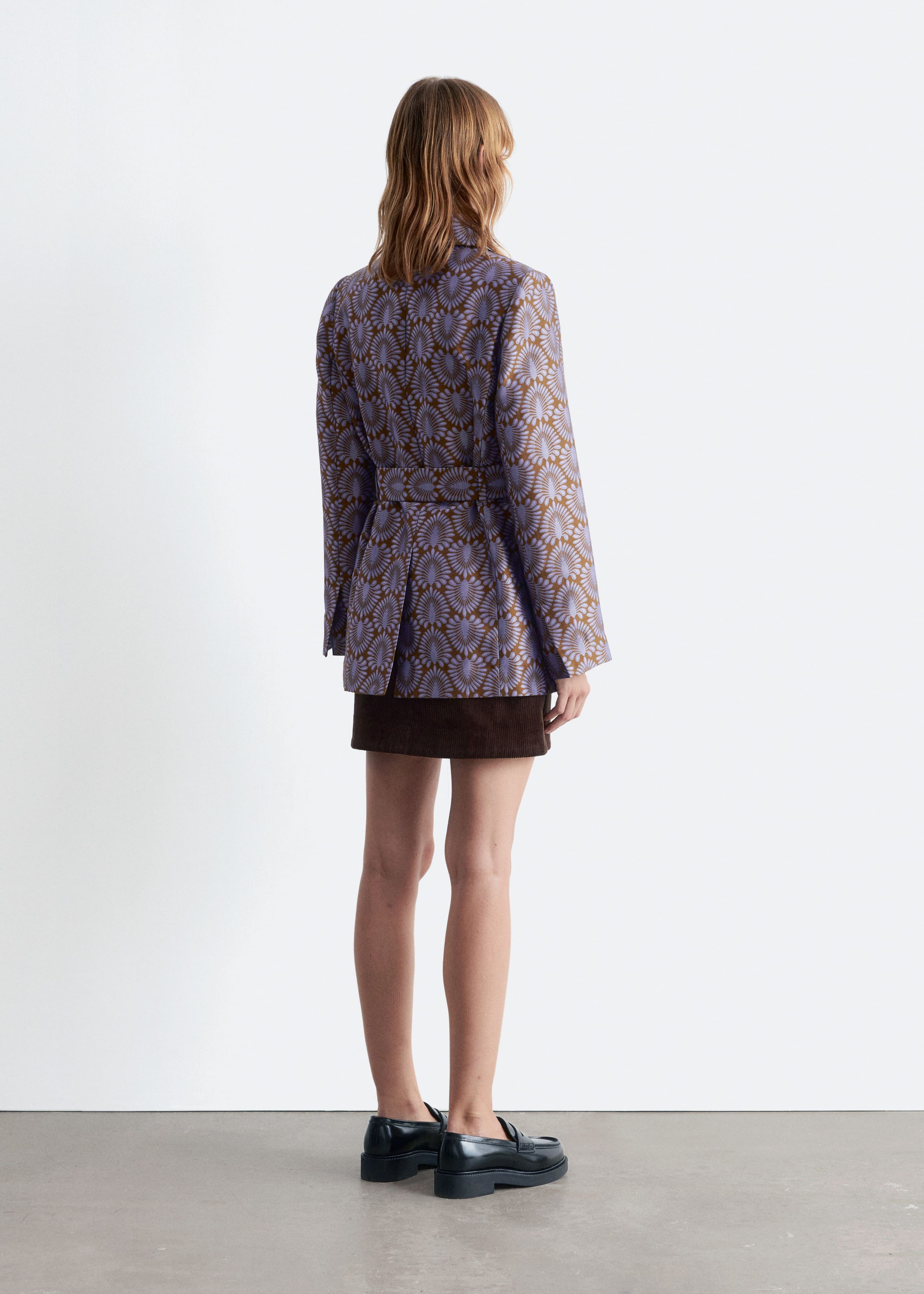 Image of Jacquard-Blazer mit Bindegürtel