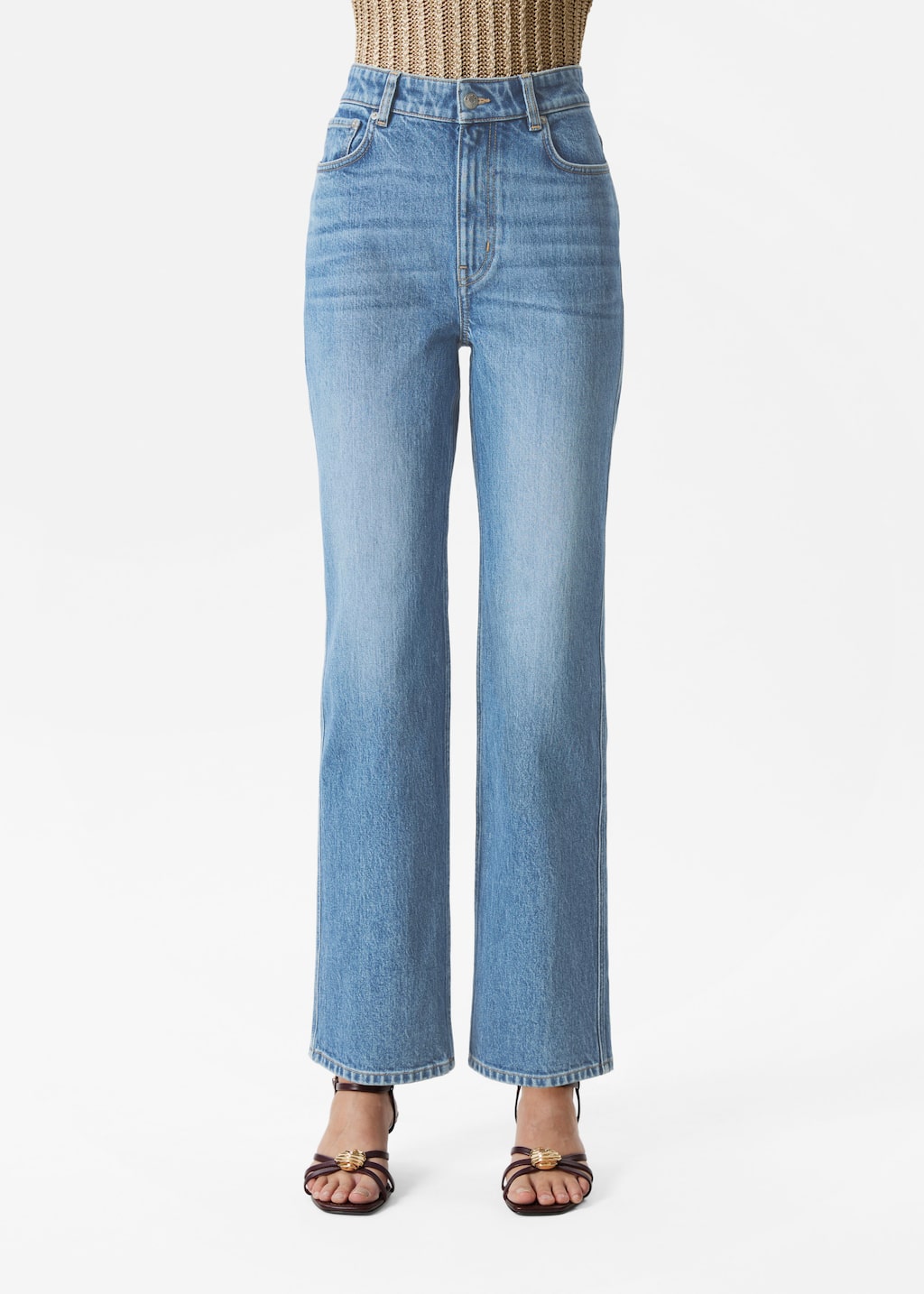 Image of High-Waist Straight-Leg Jeans