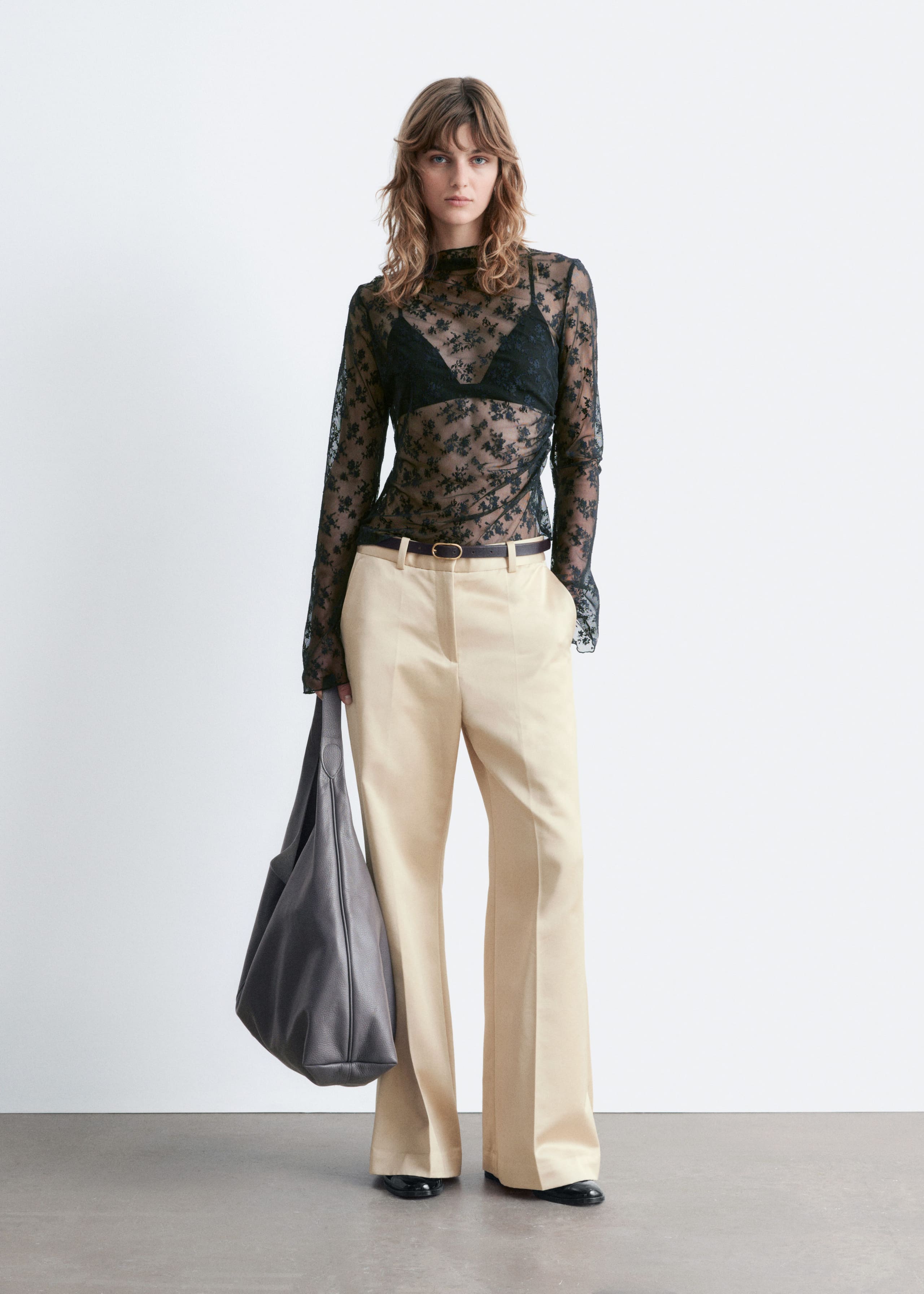 Image of Long-Sleeve Lace Top