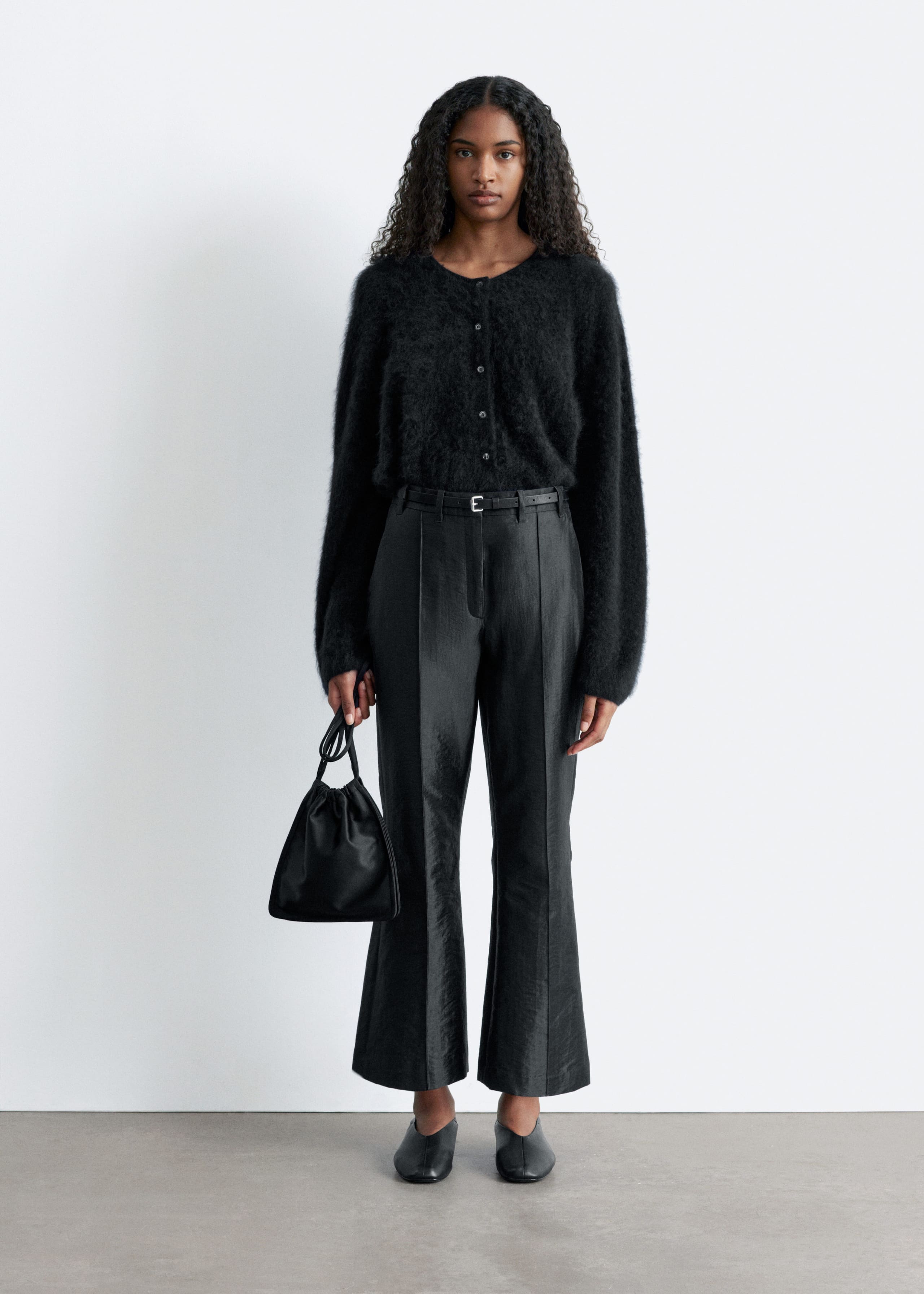 Image of Kick-Flare Satin Trousers