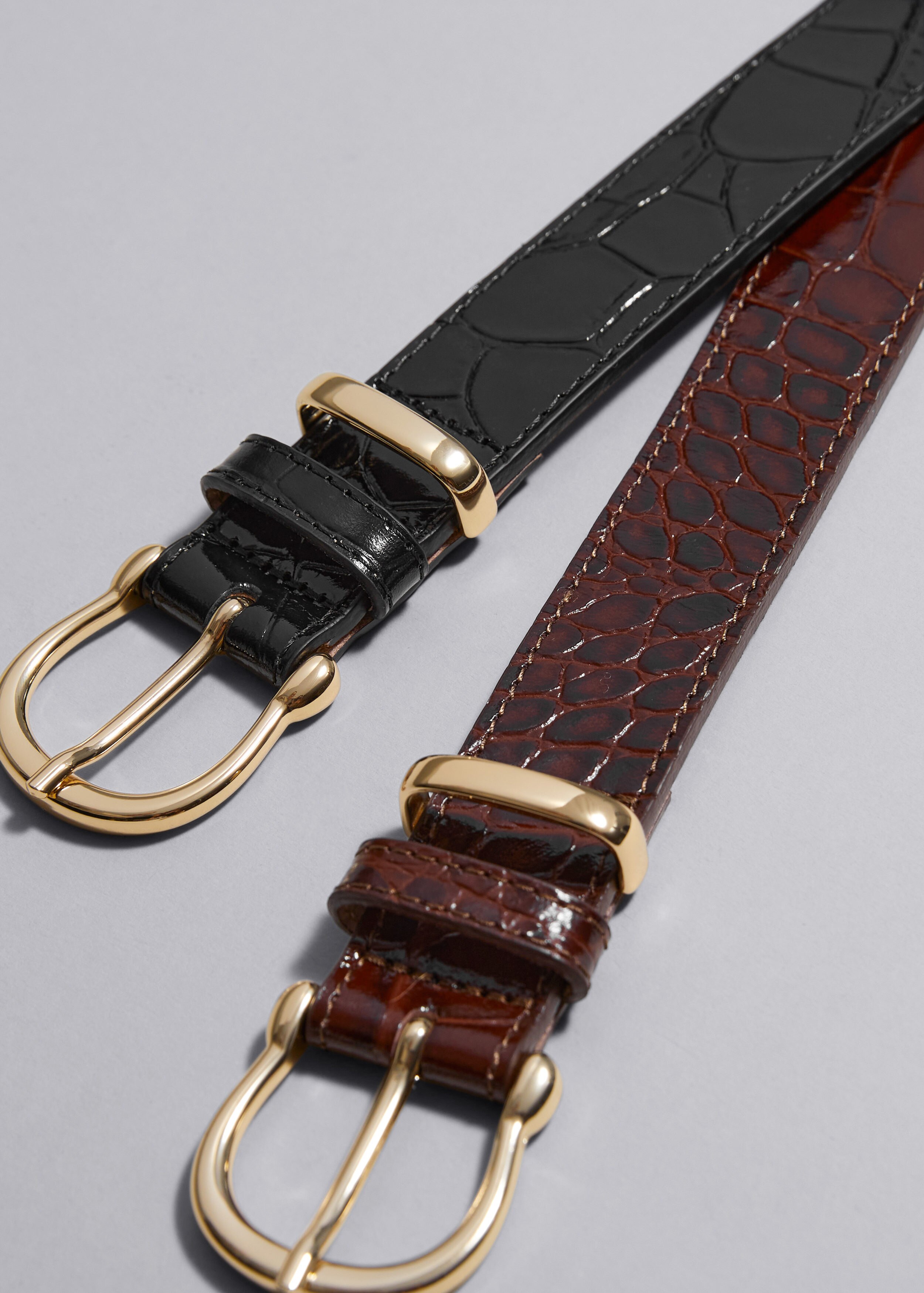 Croco Leather Belt - Black - Accessories - & Other Stories GB