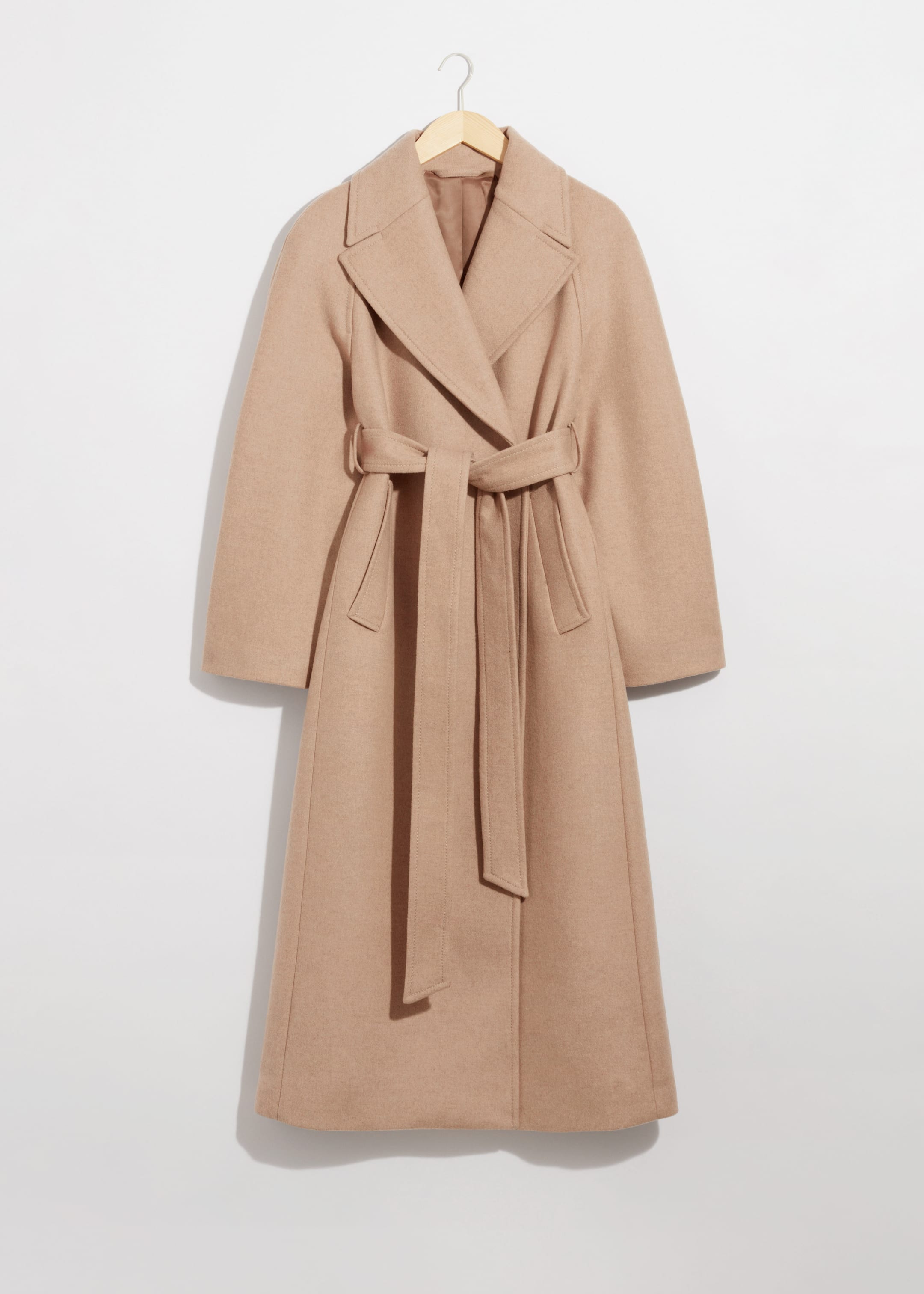 Größeres Bild ansehen: Wollmantel mit Gürtel - Beige - Ladies | H&M DE 1