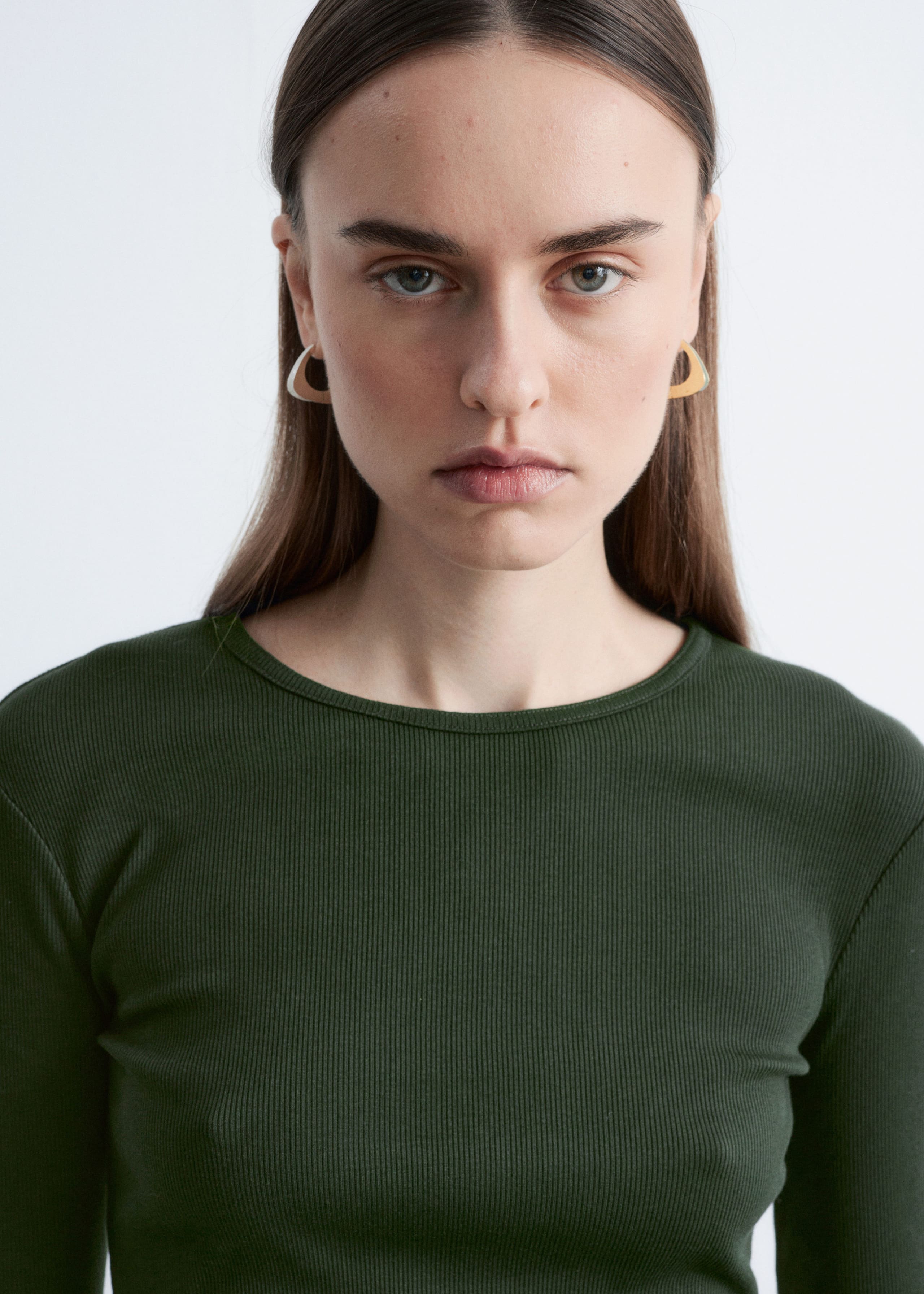 Image of Ribbed Long-Sleeve Top