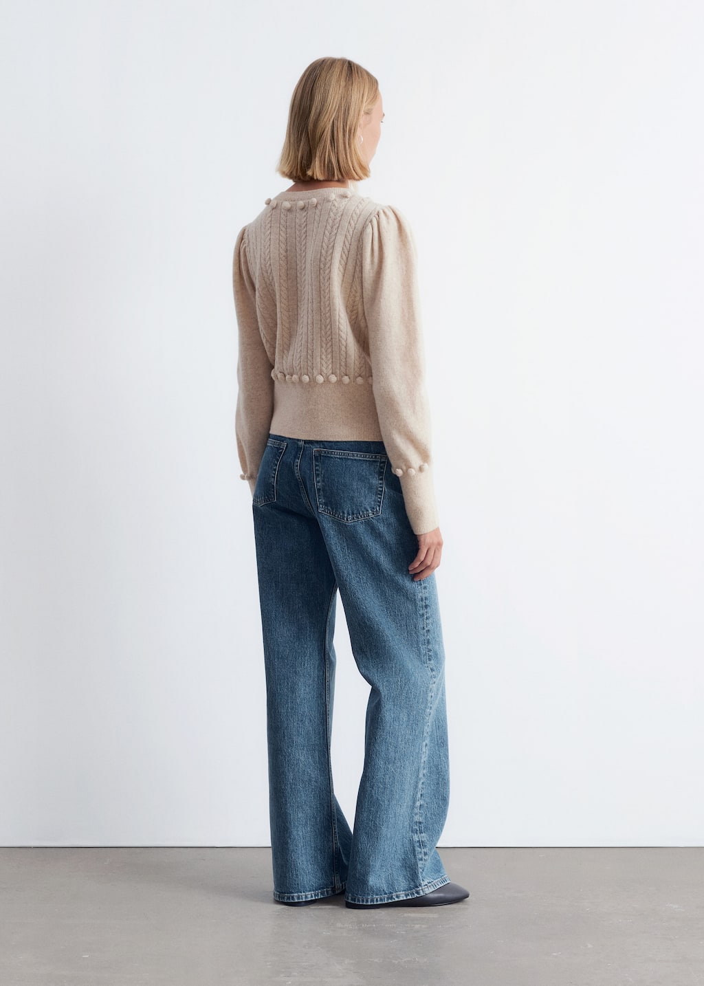 Image of Cable-Knit Wool Cardigan