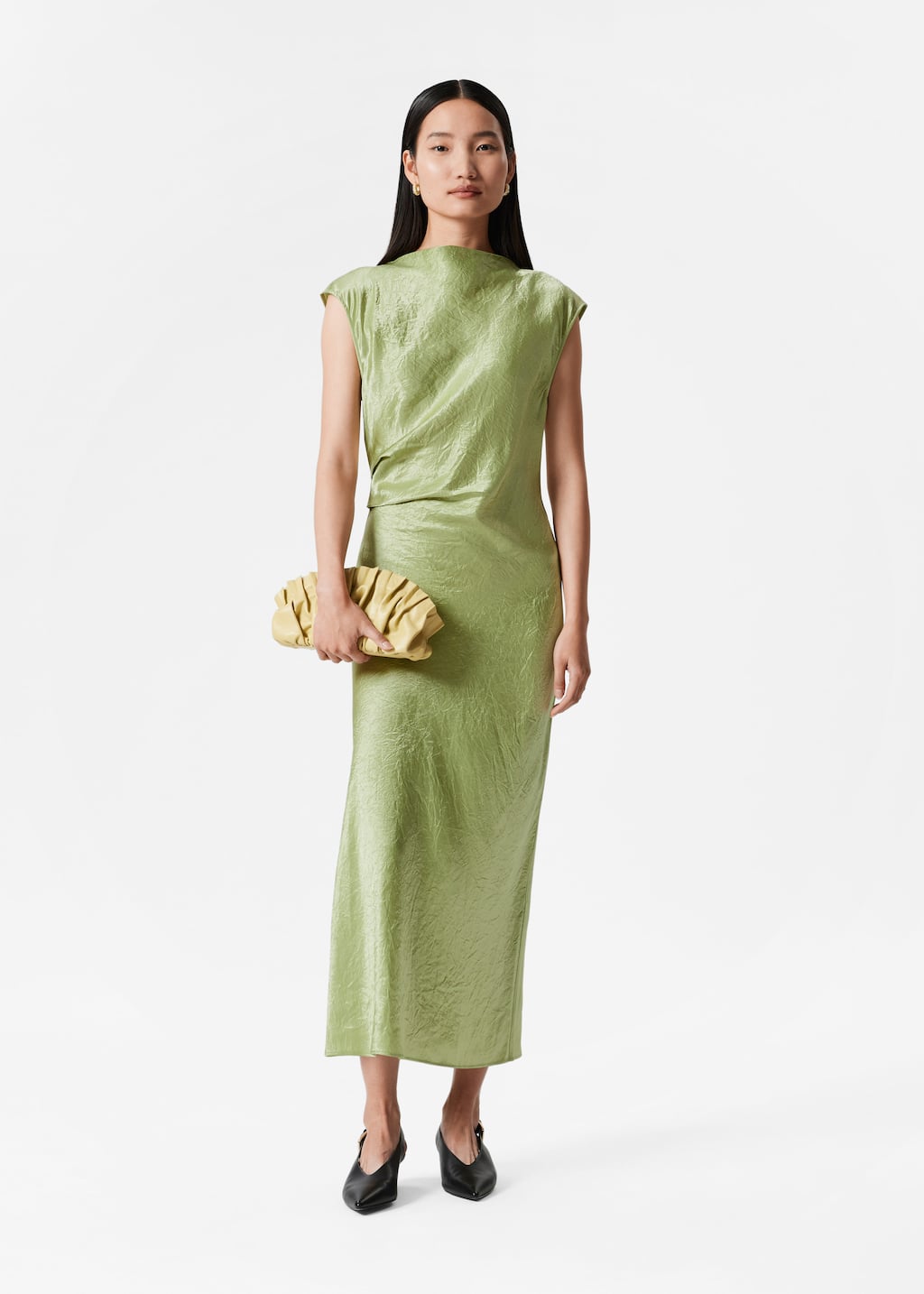 Pochette moulée en cuir - Jaune clair - Lookbook