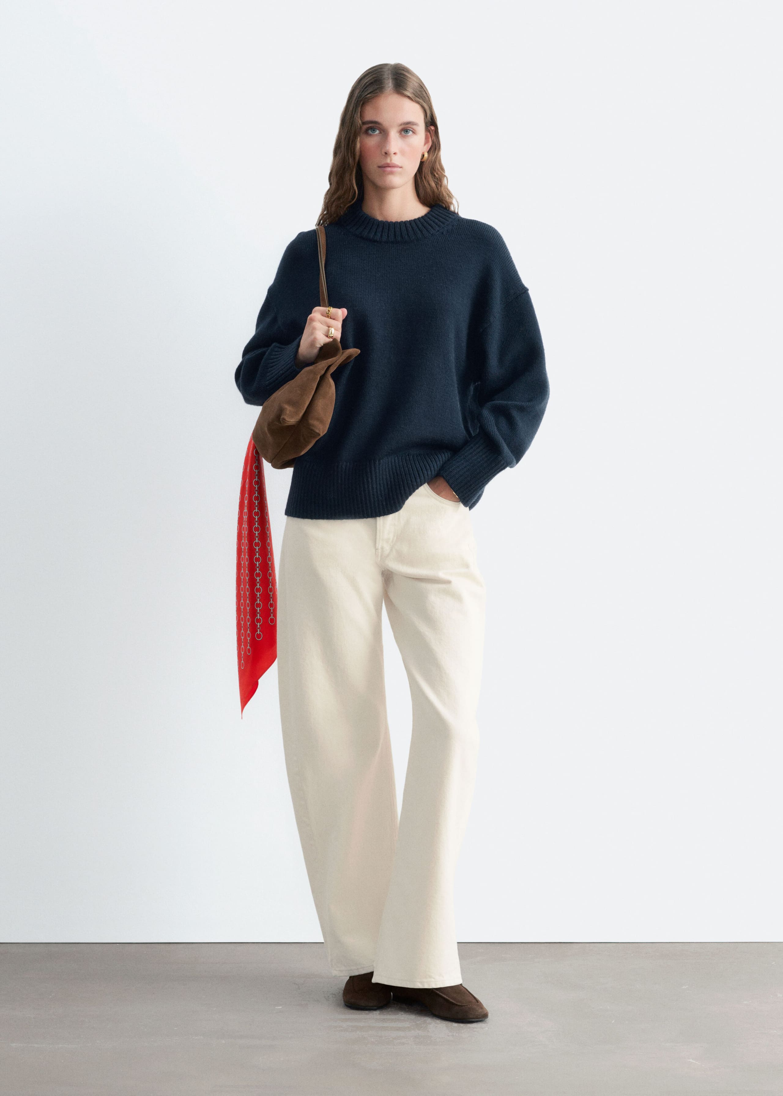 Oversized Wool Jumper - Pink - Lookbook