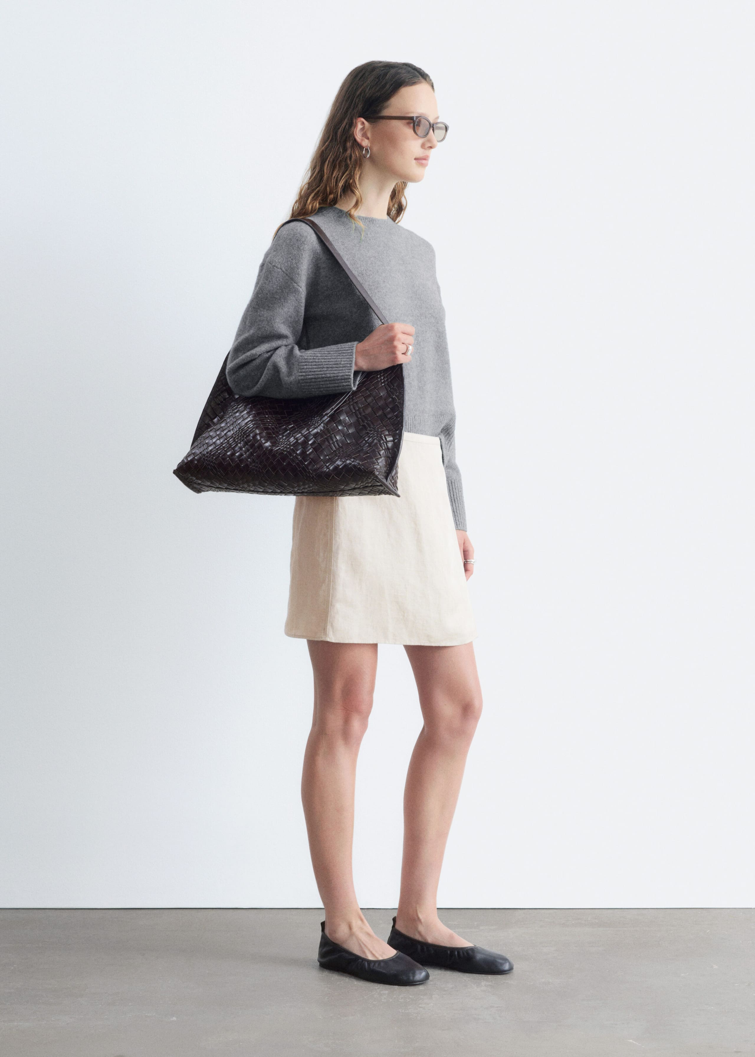 Relaxed Knit Jumper - Grey Melange - Lookbook