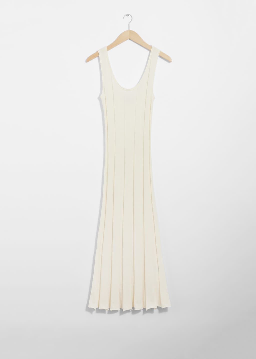 Vestido midi ajustado de tirantes - Rayas negras y beige - Bodegón