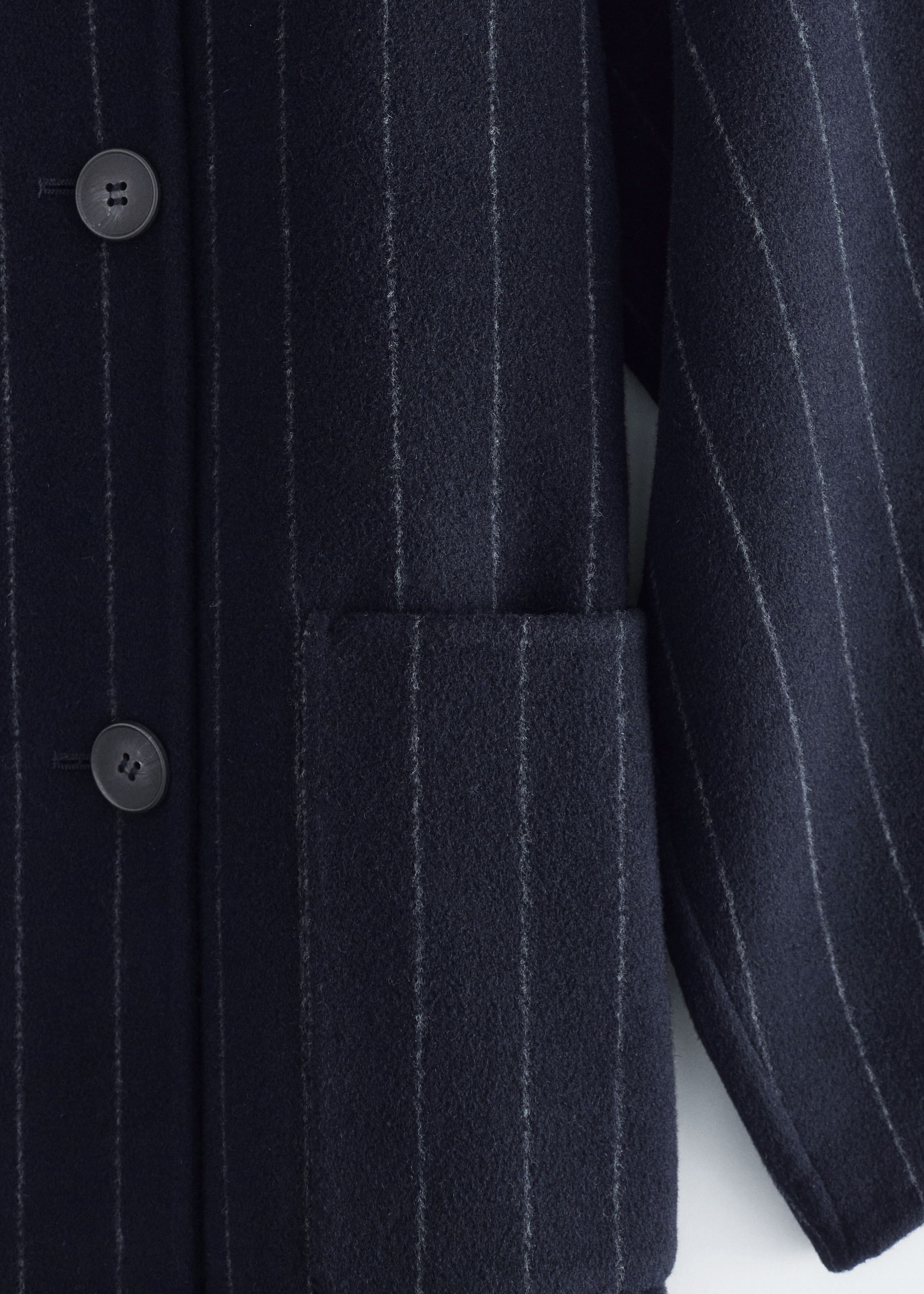 Image of Cocoon-Shaped Wool Jacket