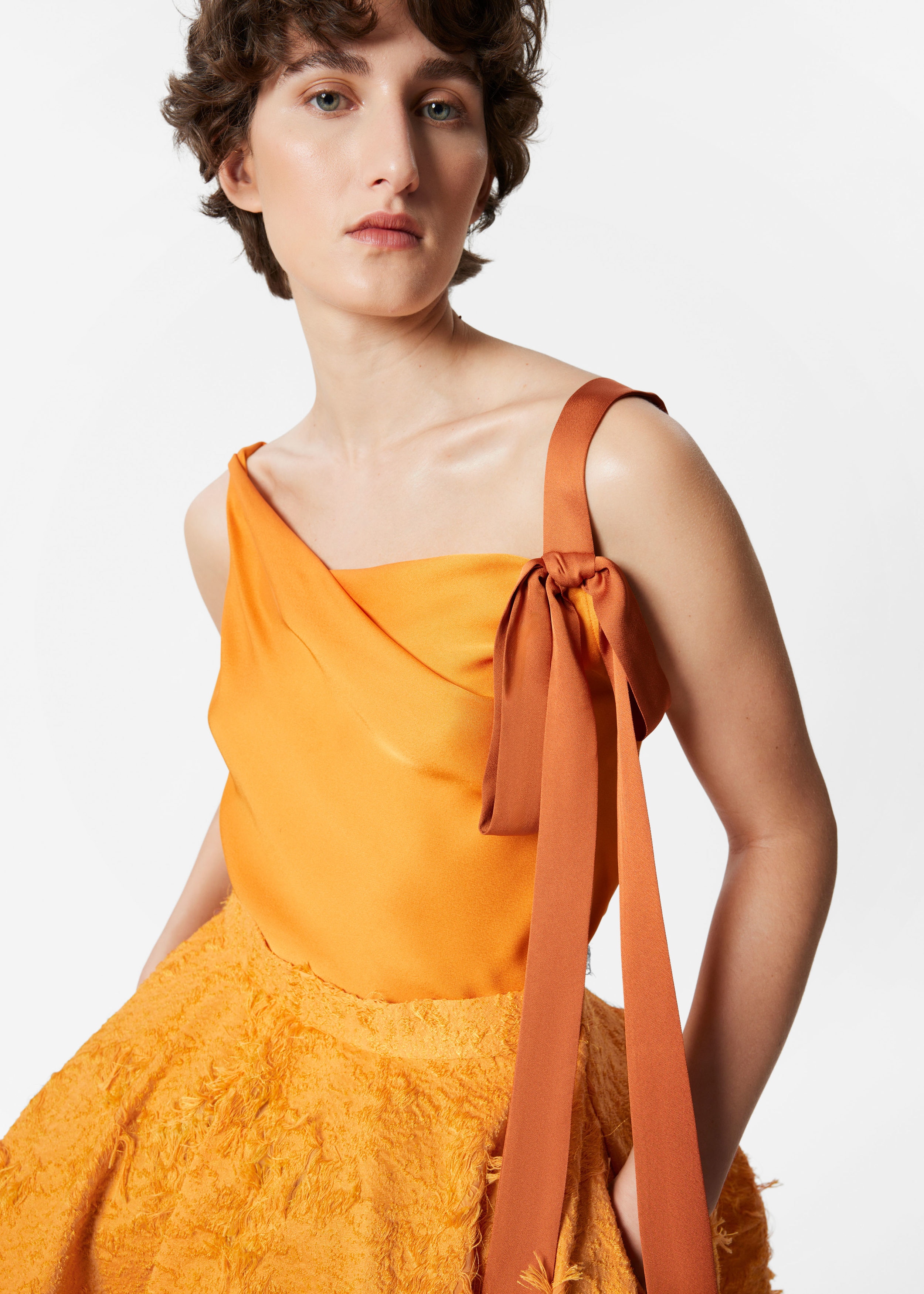 トップス VELOUR SHOULDER RIBBON CAMISOLE TOPS Mawor Silk Camisole Tops for Women Summer Satin Sleeveless