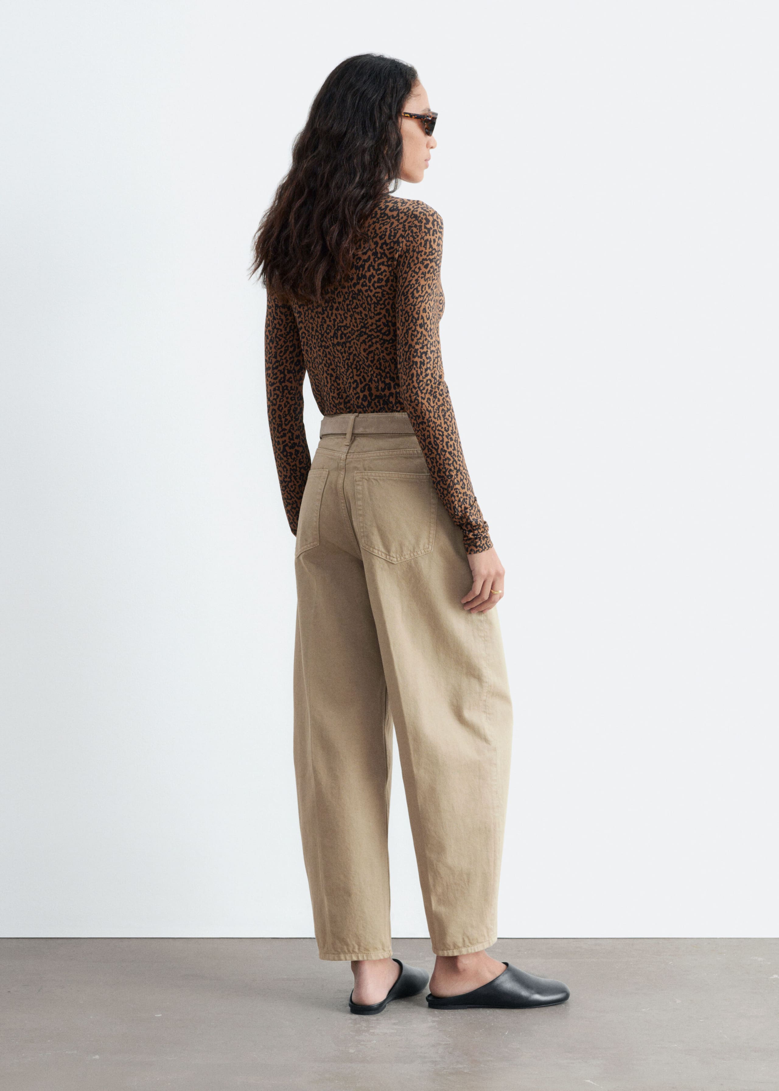 Mock-Neck Top - Brown/Leopard Print - Still Life