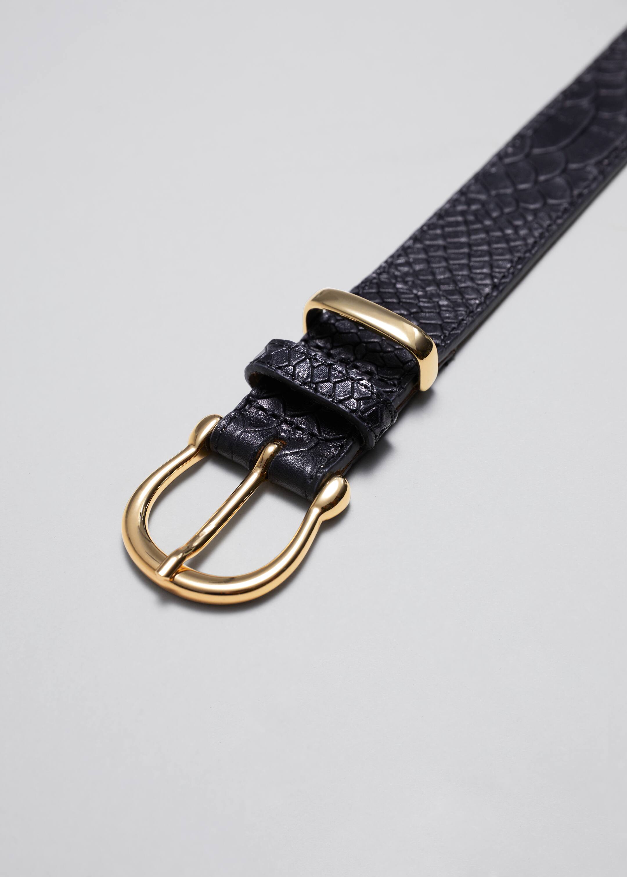 View larger image: Croco Leather Belt - Black - Ladies | H&M GB 2