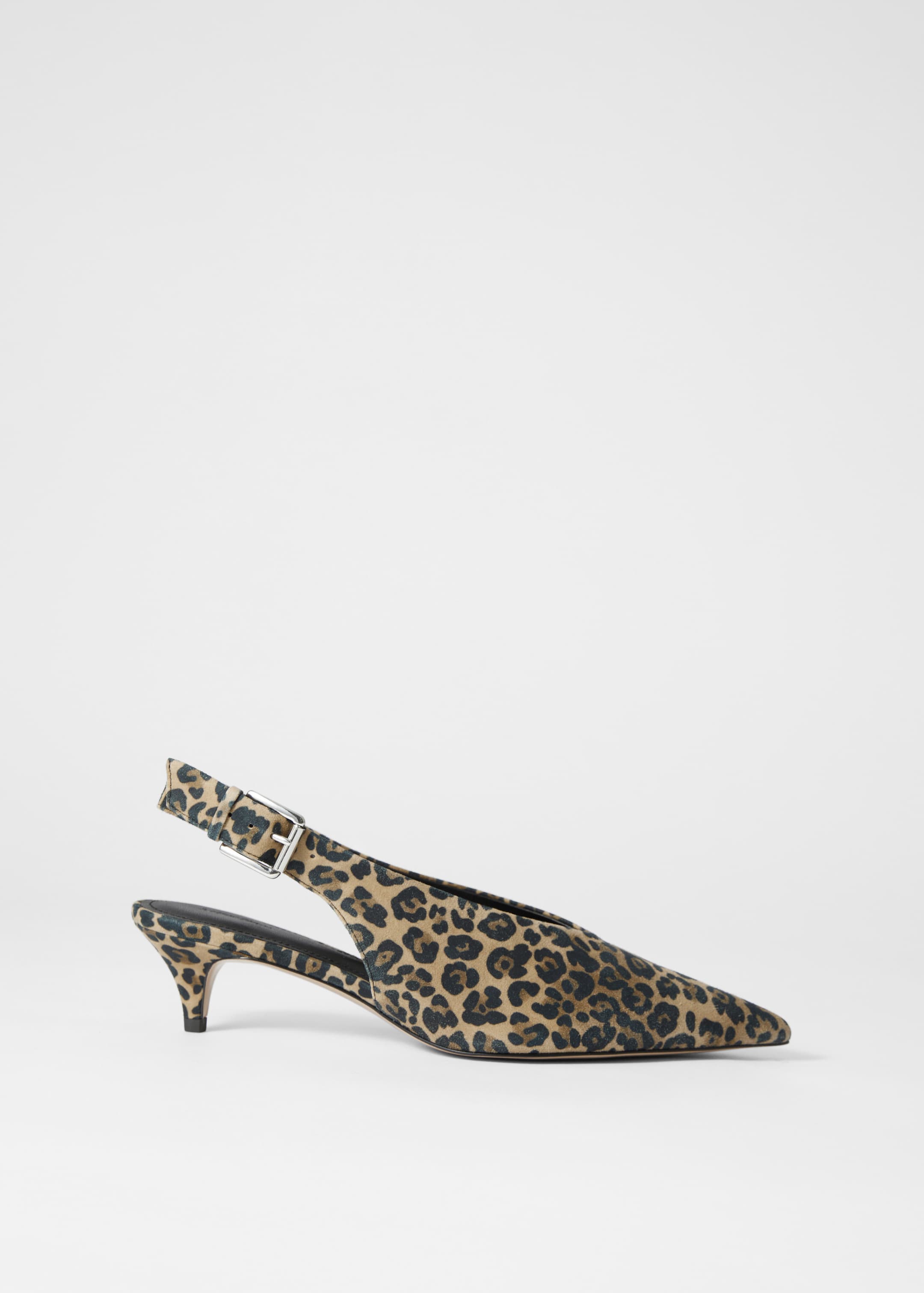 View larger image: Leather Slingback Kitten Heels - Leopard print suede - Ladies | H&M GB 4