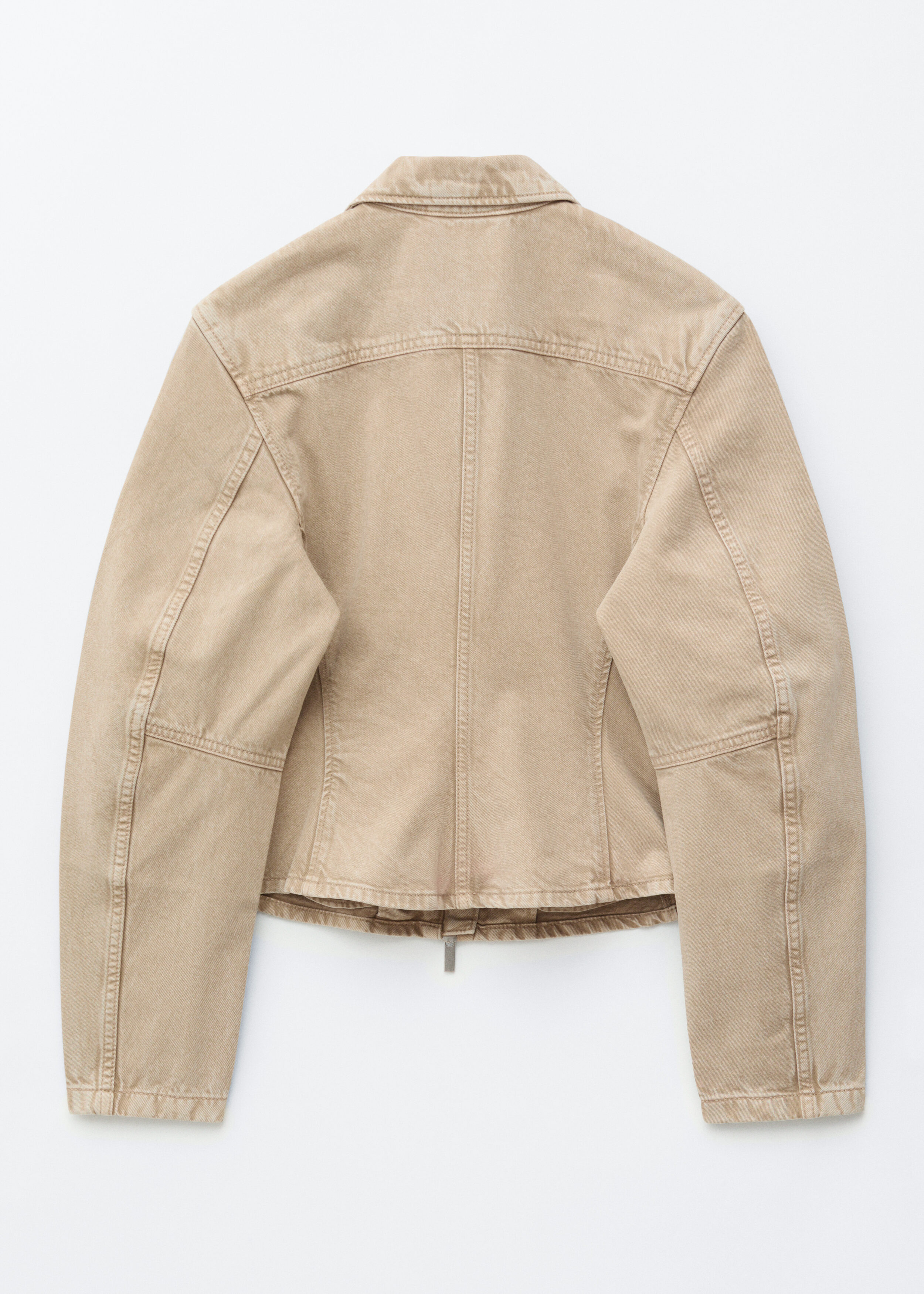 Fitted Zip-Up Denim Jacket - Beige - & Other Stories US