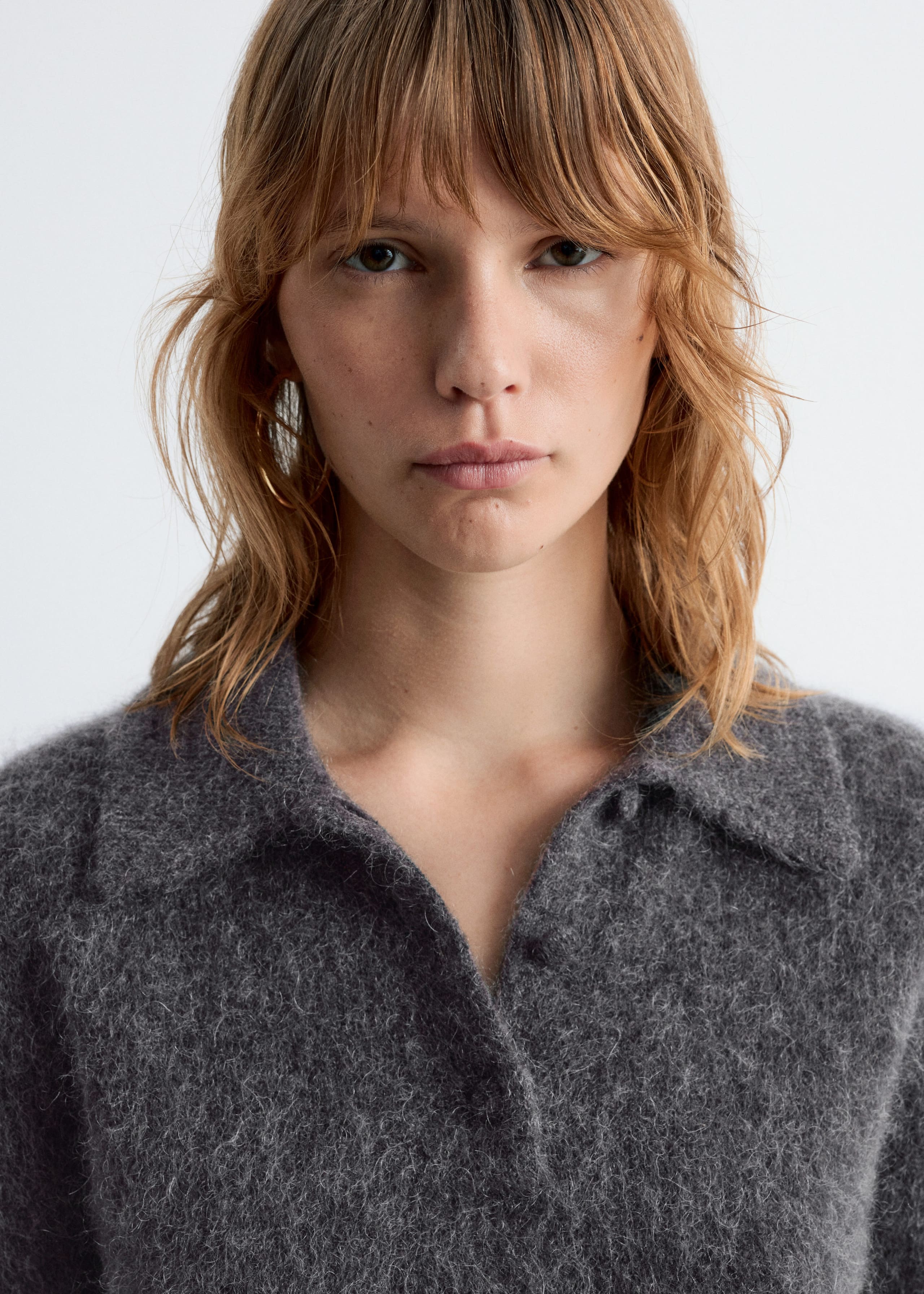 Image of Brushed Knit Polo T-Shirt