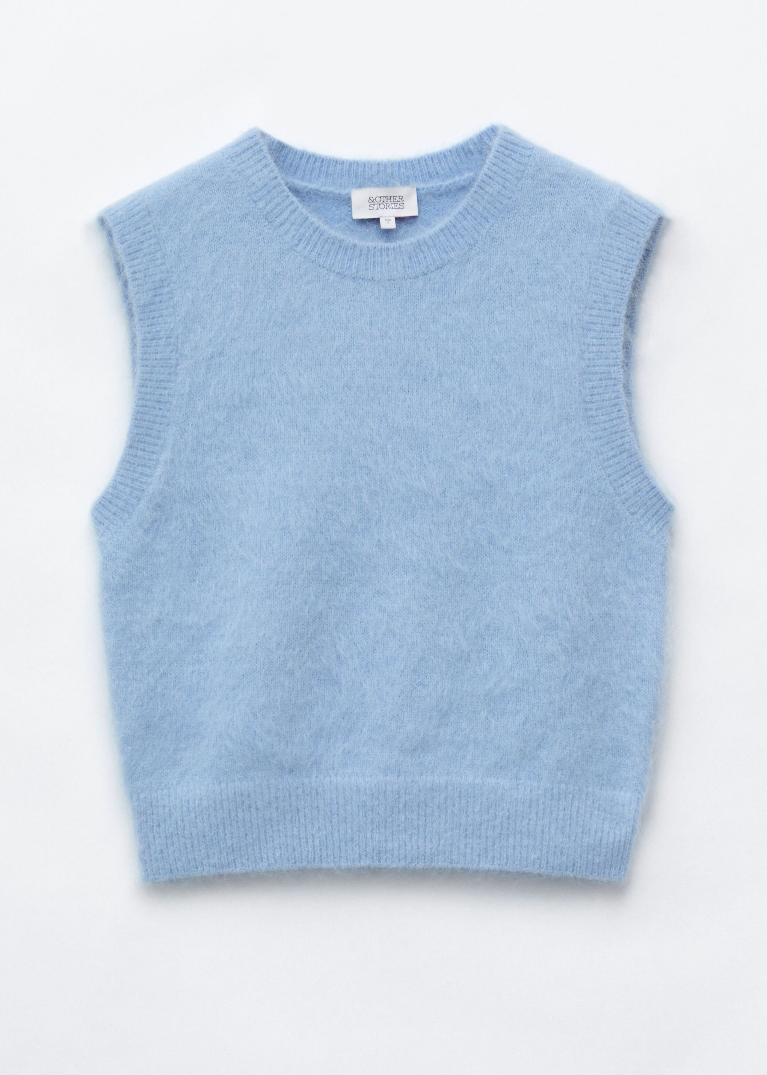 Knitted Mohair-Blend Vest - Light Blue - Still Life