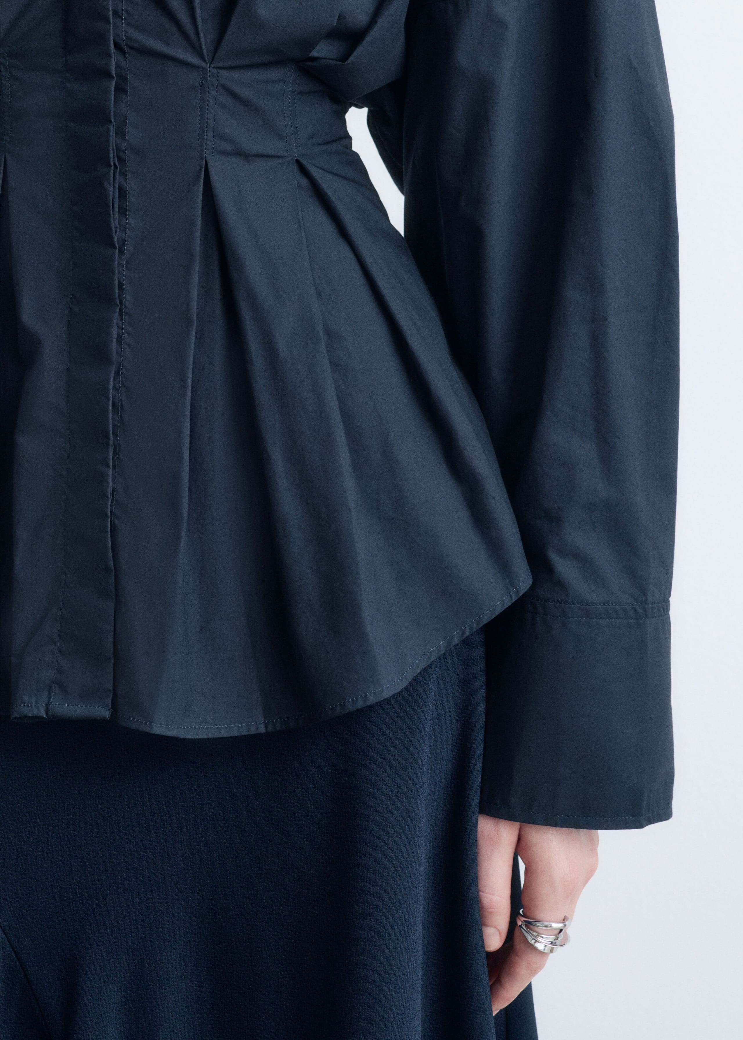 Fitted-Waist Cotton Shirt - White - Lookbook