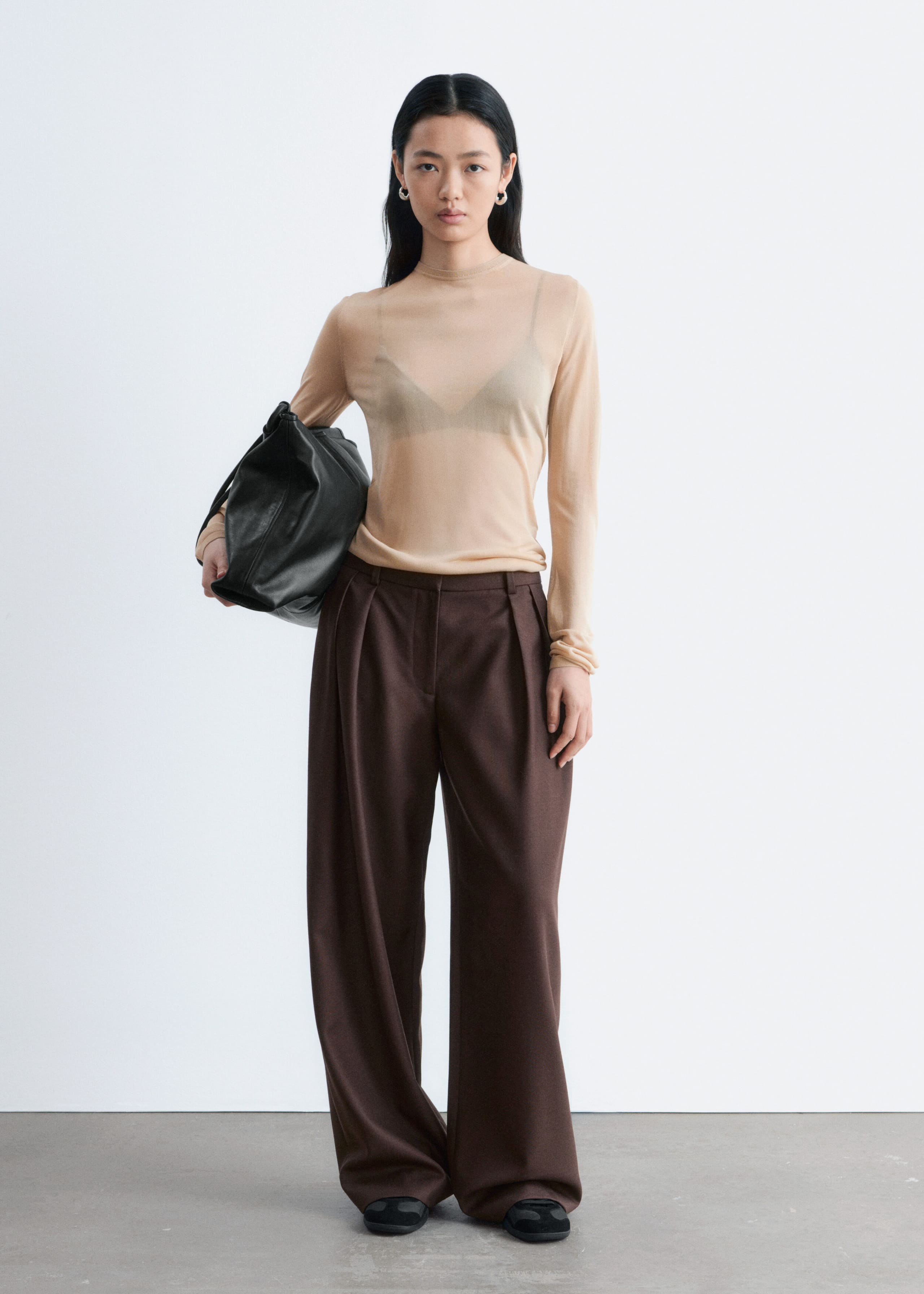 Image of Fine-Knit Sheer Top