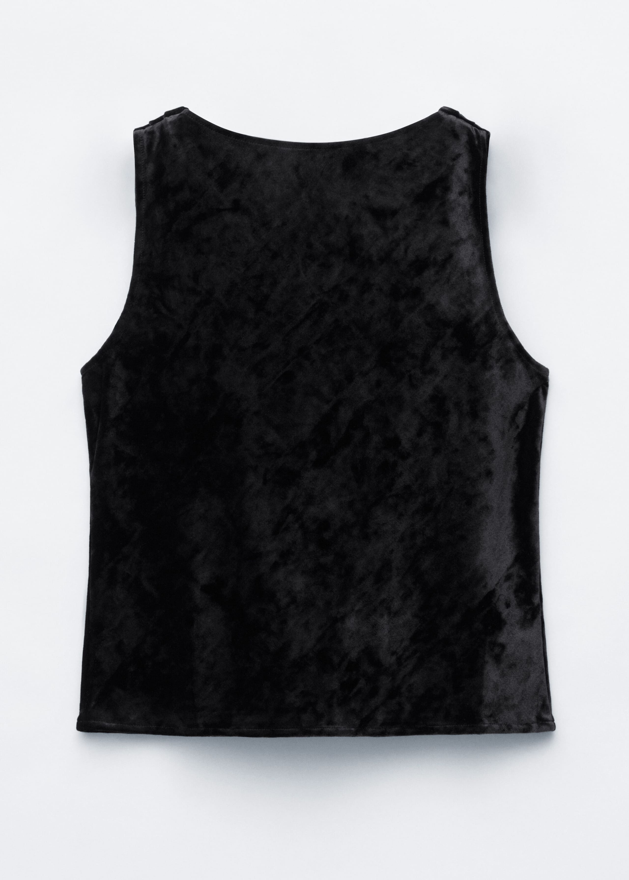 Draped Back Velvet Top - Black - Still Life