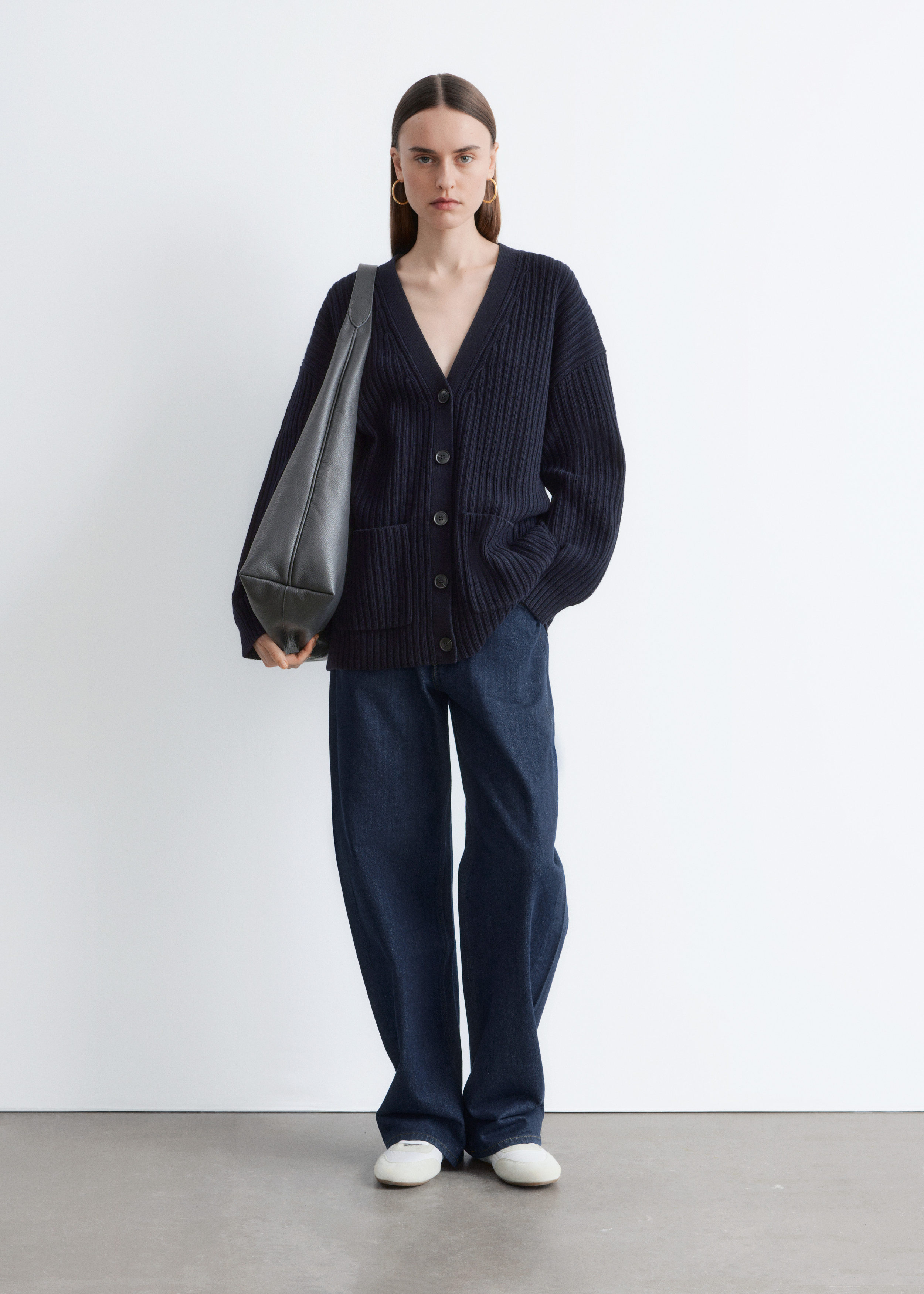 Oversized Mohair-Blend Cardigan - Dark Blue - & Other Stories US