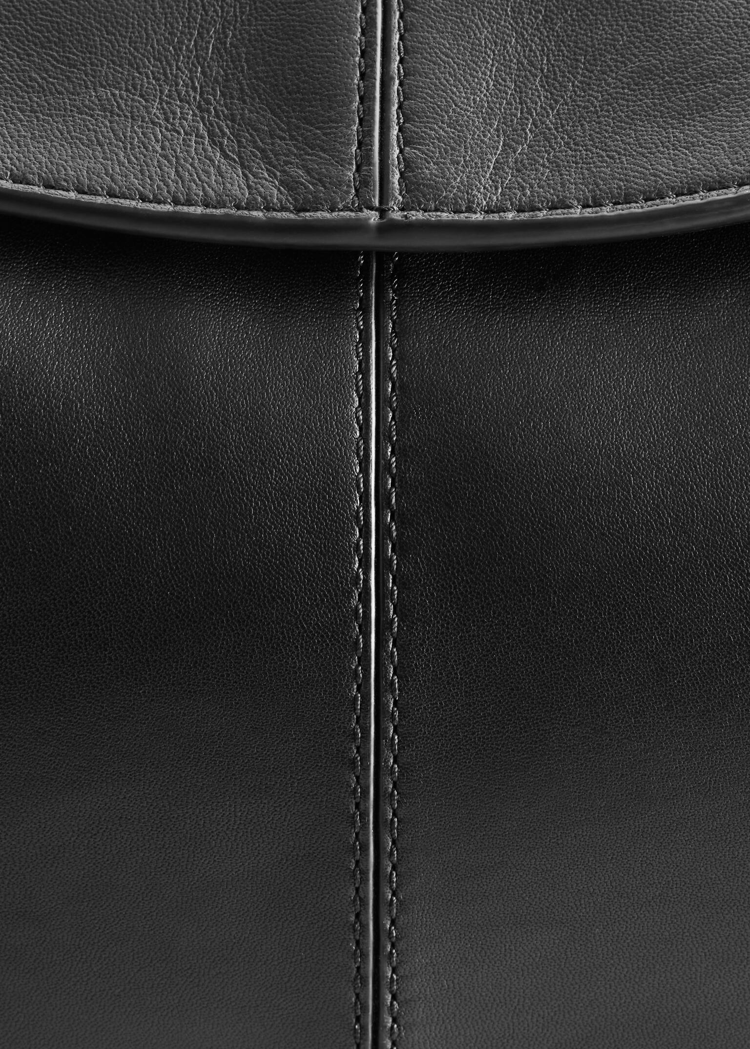 Borsa a spalla grande in pelle - Nero/Pelle scamosciata beige - 7